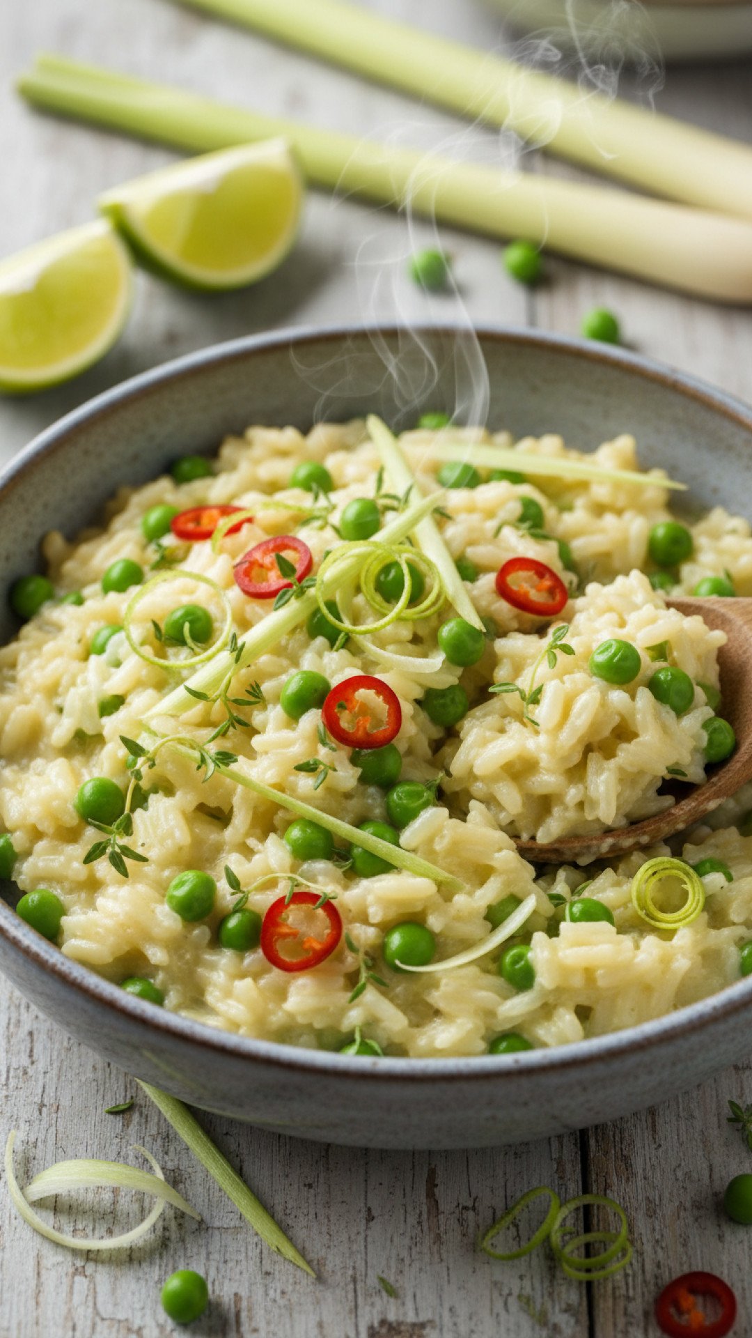Creamy Lemongrass Risotto with Coconut Milk Preparation