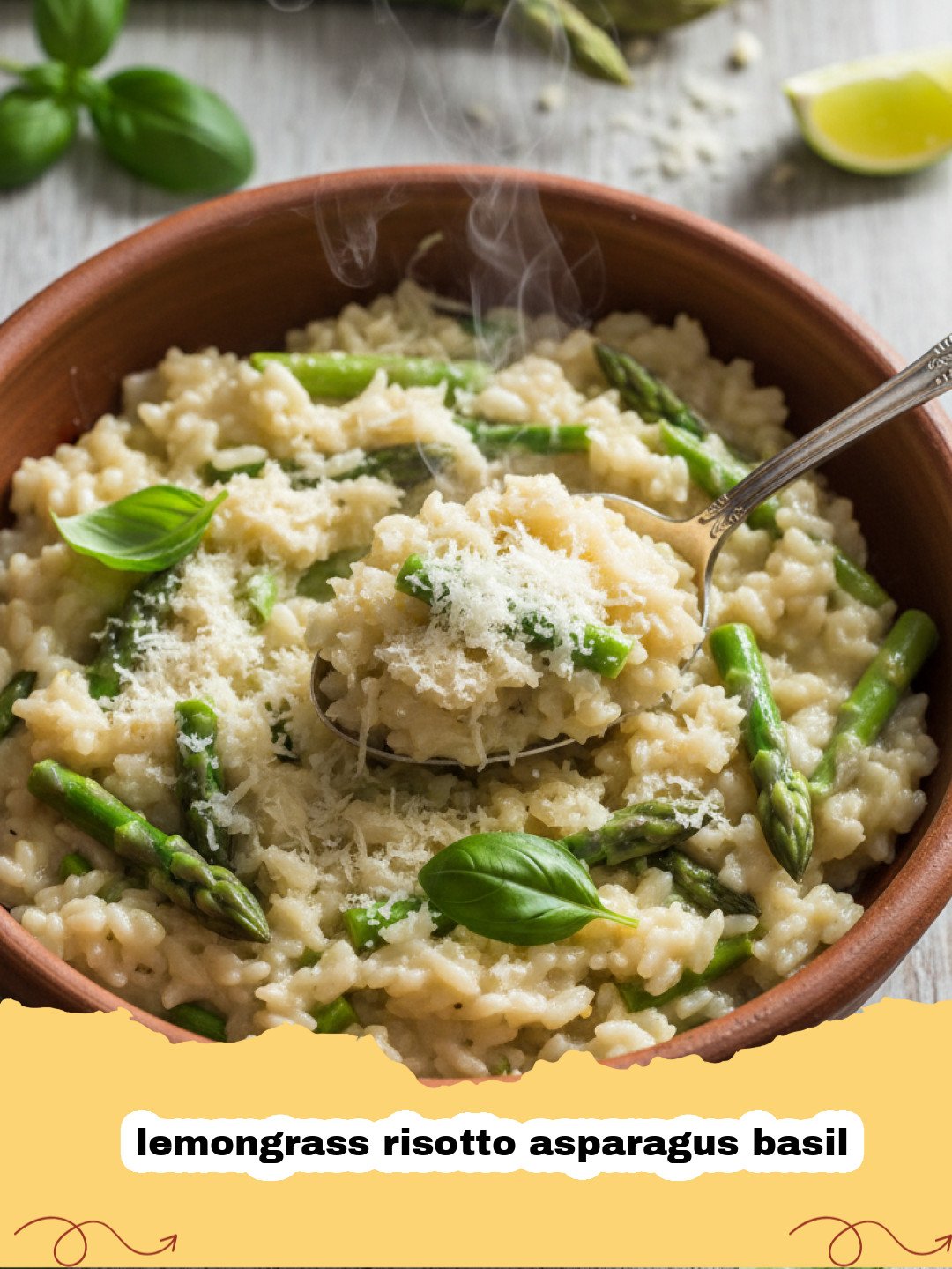 Refreshing Lemongrass Risotto with Asparagus and Fresh Basil