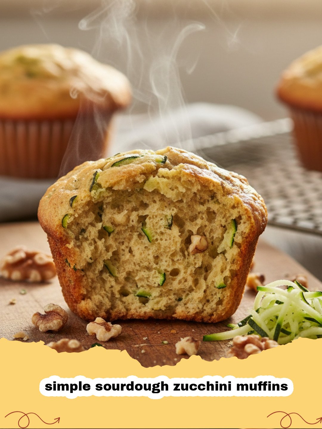 Simple Sourdough Zucchini Muffins