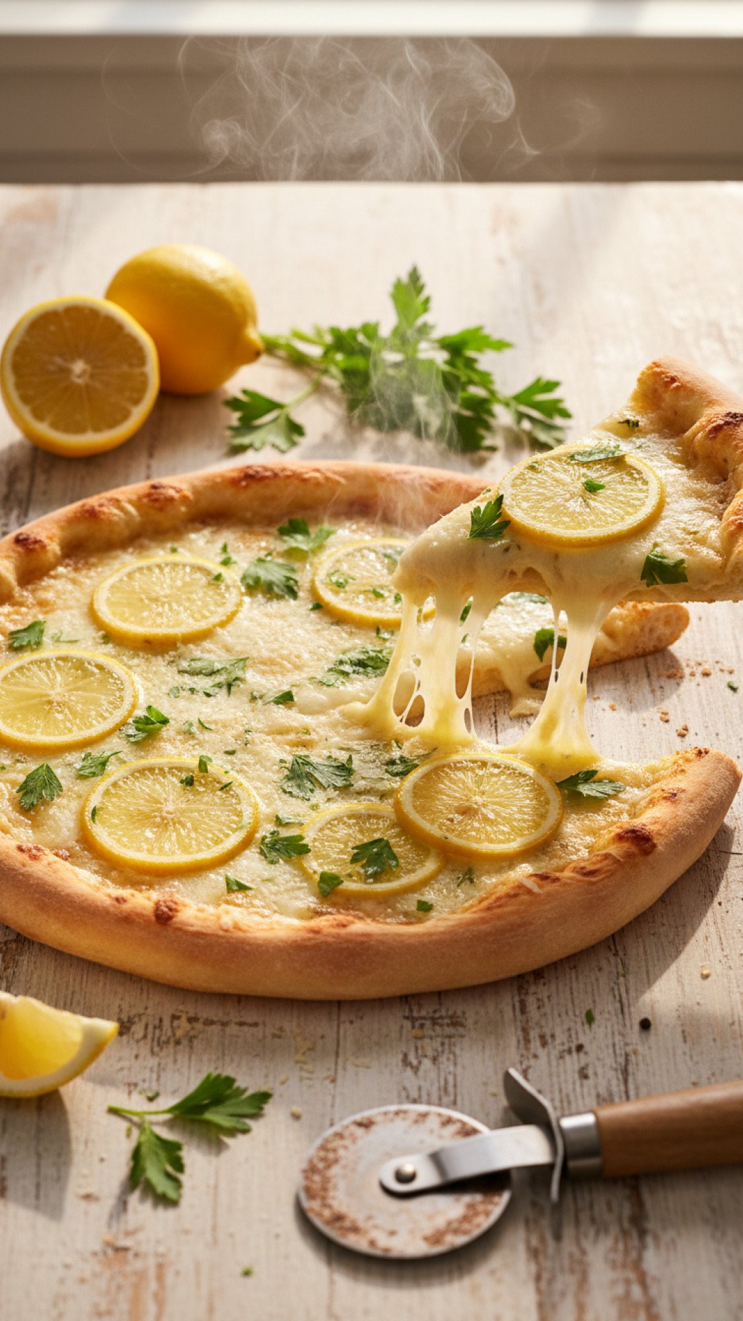 Amalfi-Style Zesty Lemon Pizza Preparation