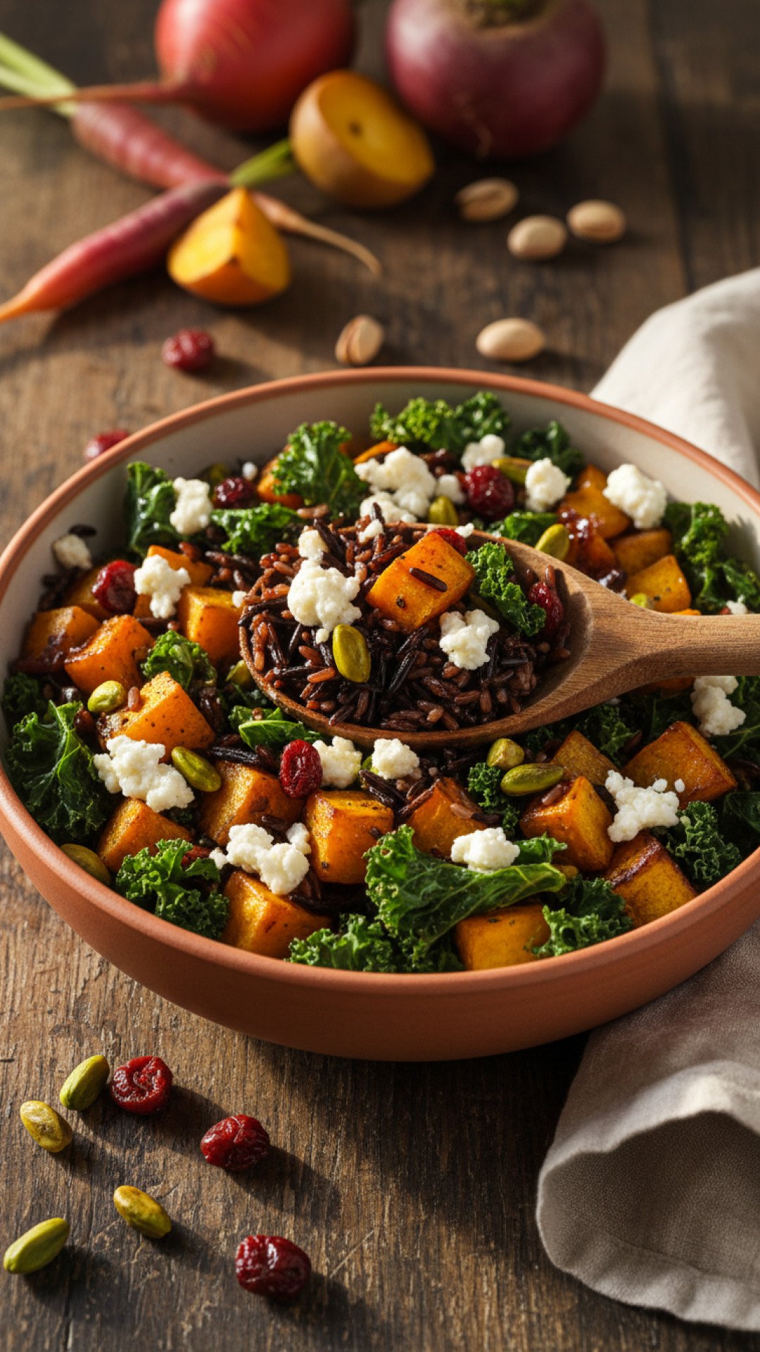 Autumn Grain Bowl with Roasted Root Vegetables Preparation