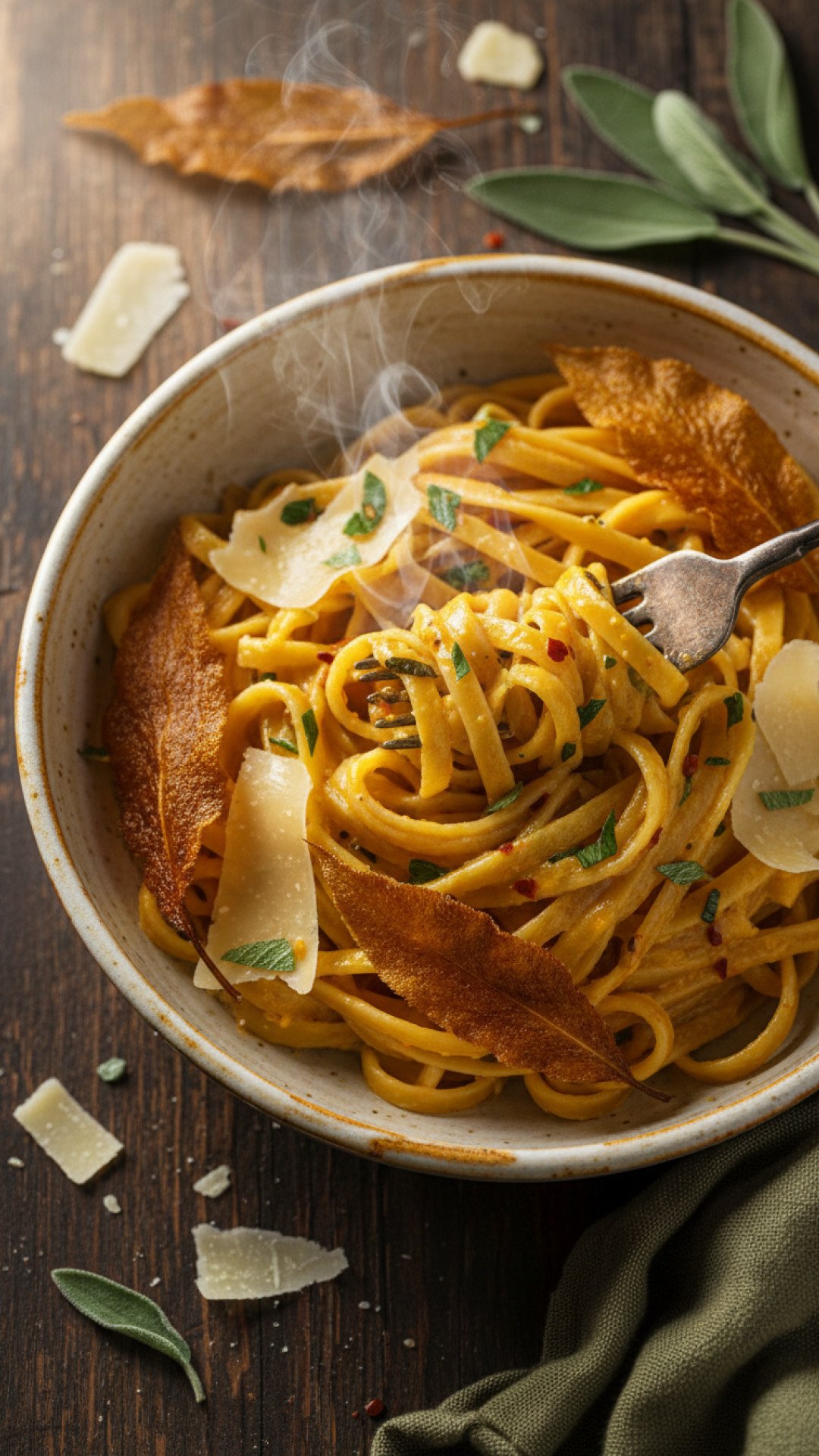 Autumn Harvest Pasta with Sage and Brown Butter Preparation