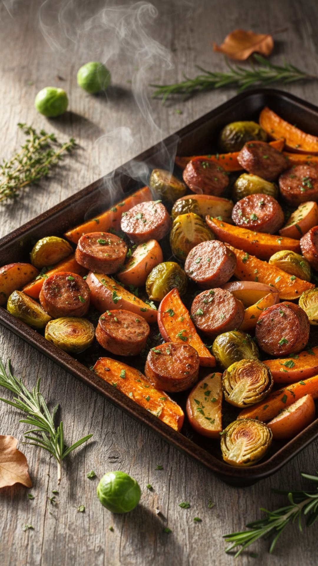 Autumn Veggie Sheet Pan Dinner Preparation