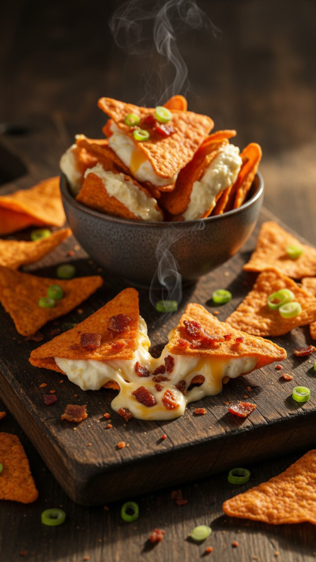 Bacon Cream Cheese Stuffed Doritos Preparation