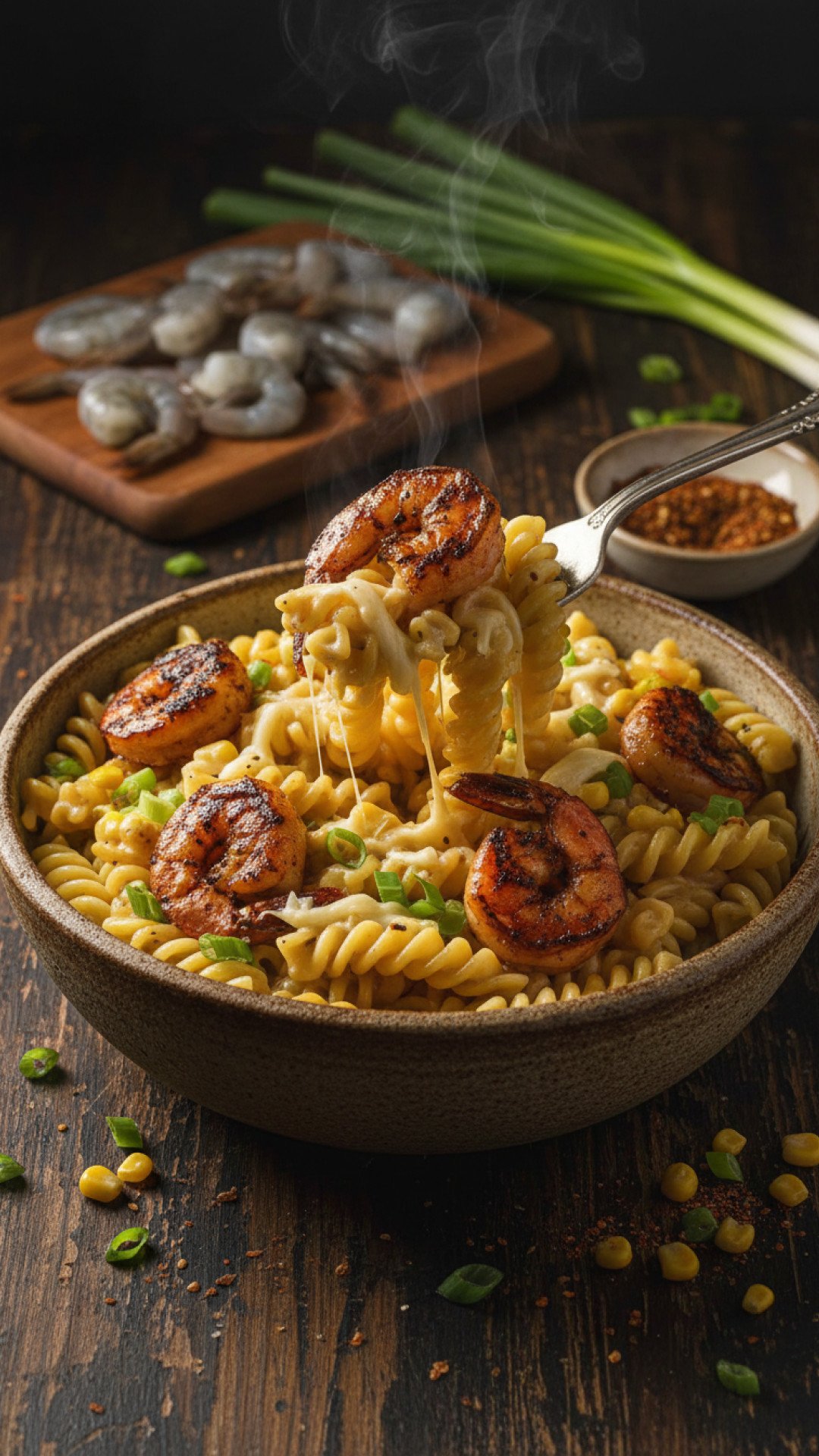 Blackened Shrimp Cavatappi Preparation