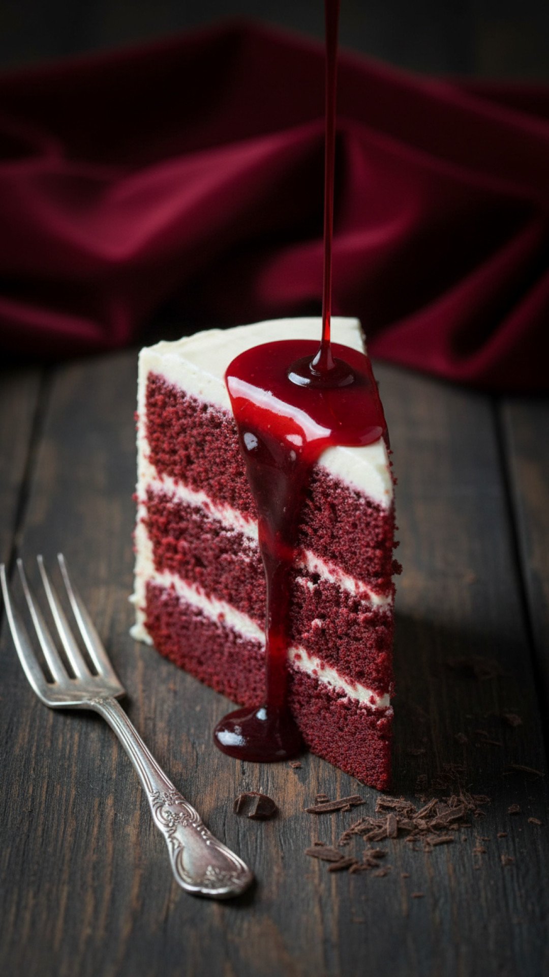 Blood Drip Red Velvet Cake Preparation