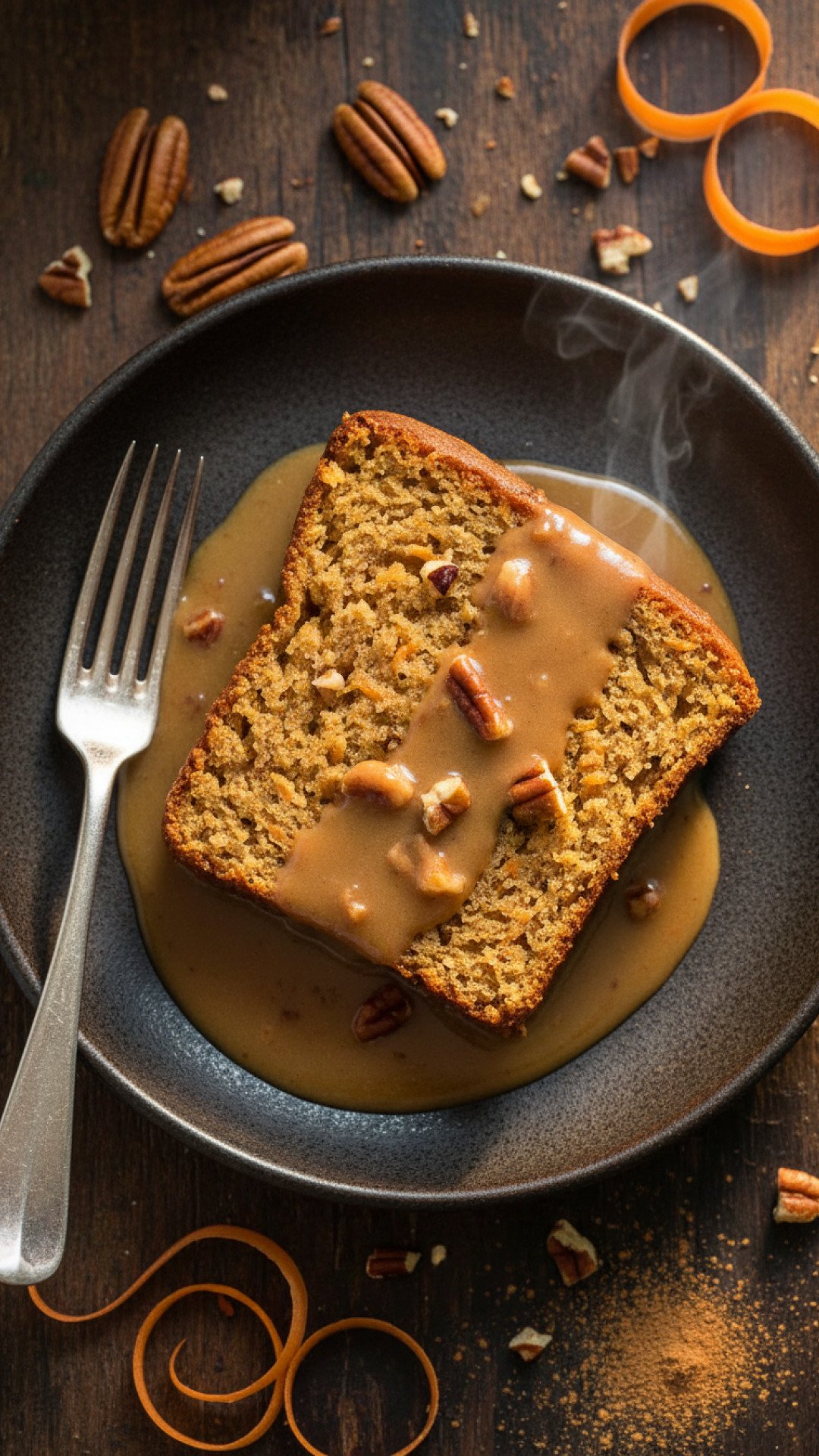 Carrot Pecan Sticky Pudding with Brown Sugar Cream Preparation