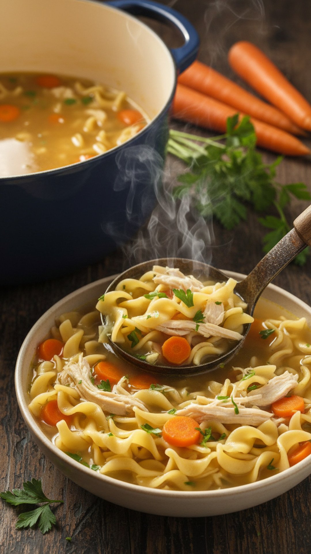 Classic Homemade Chicken Noodle Soup Preparation