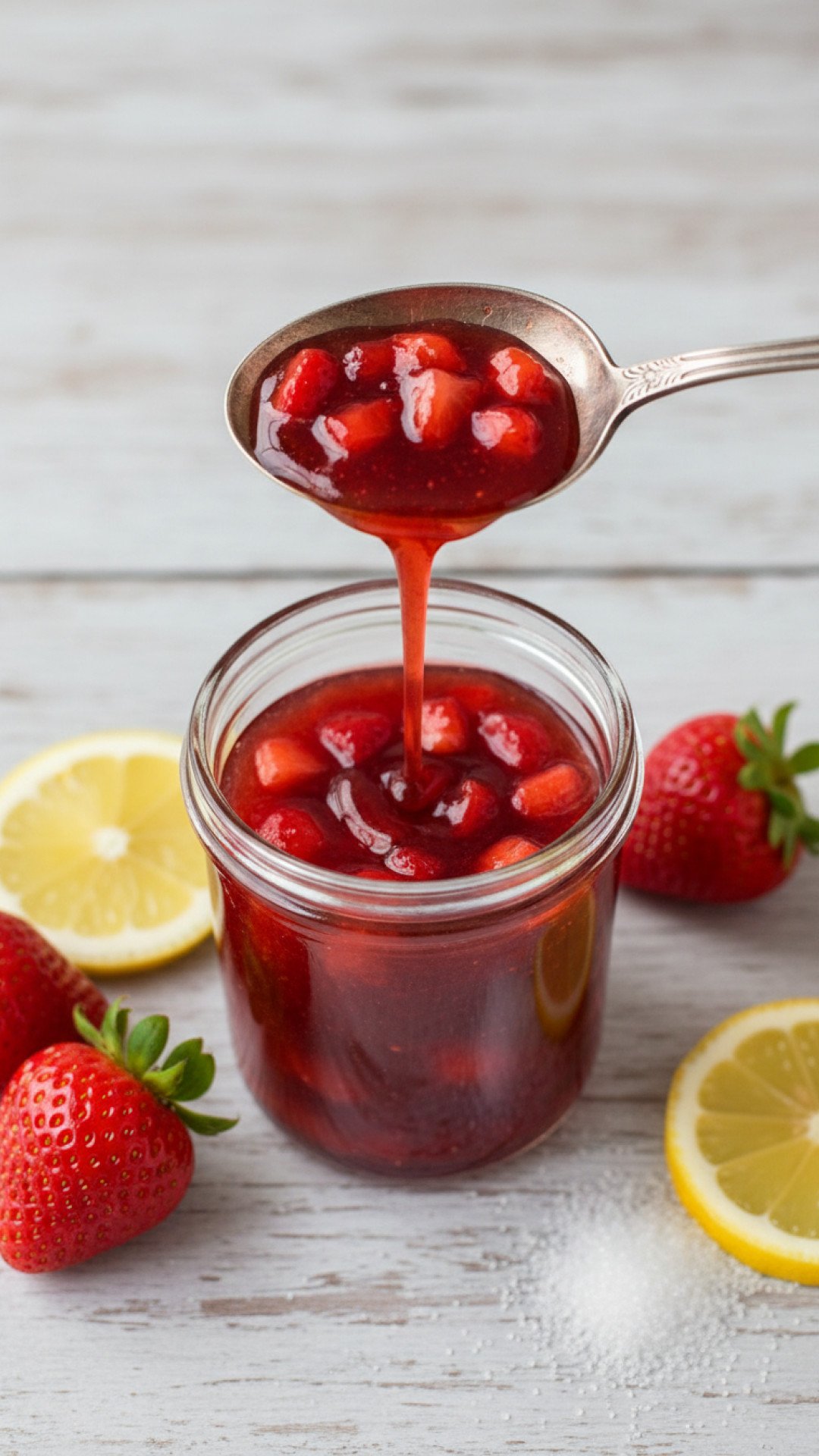 Classic Homemade Strawberry Syrup Preparation