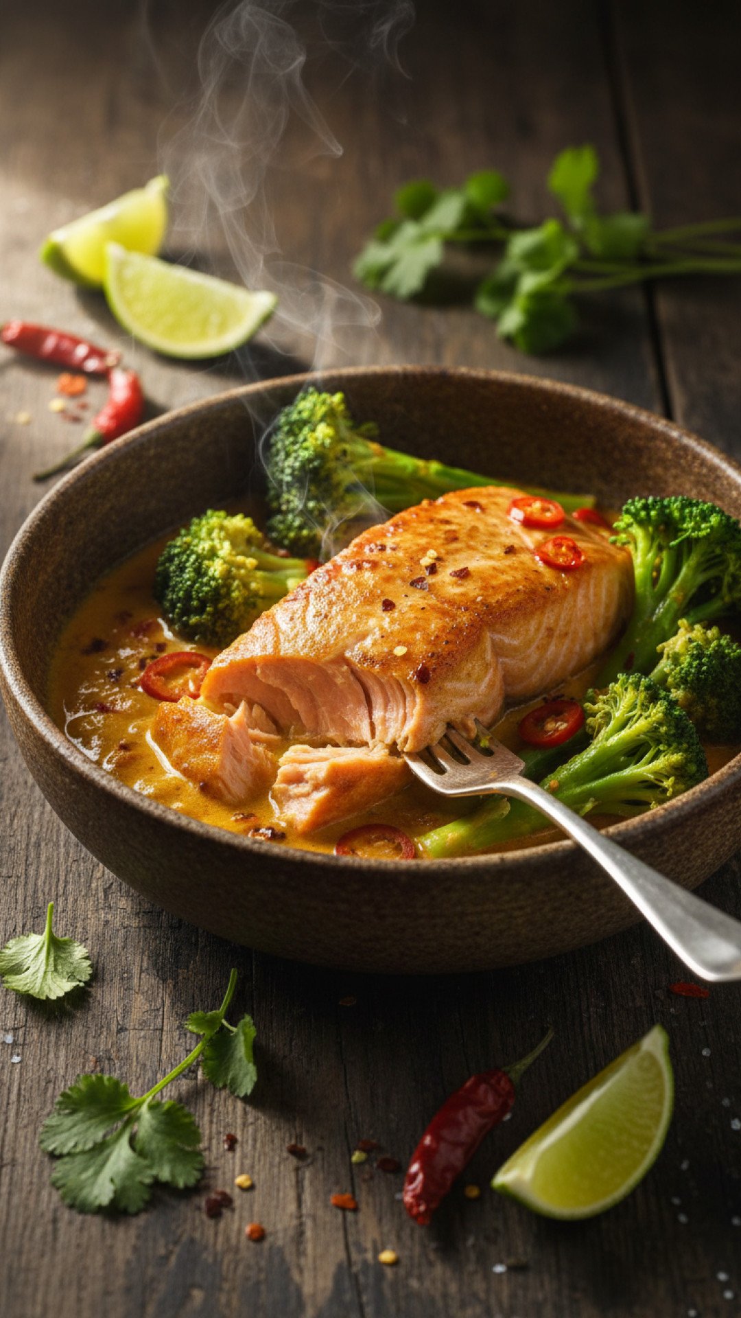 Coconut Curry Salmon with Garlic Butter Preparation