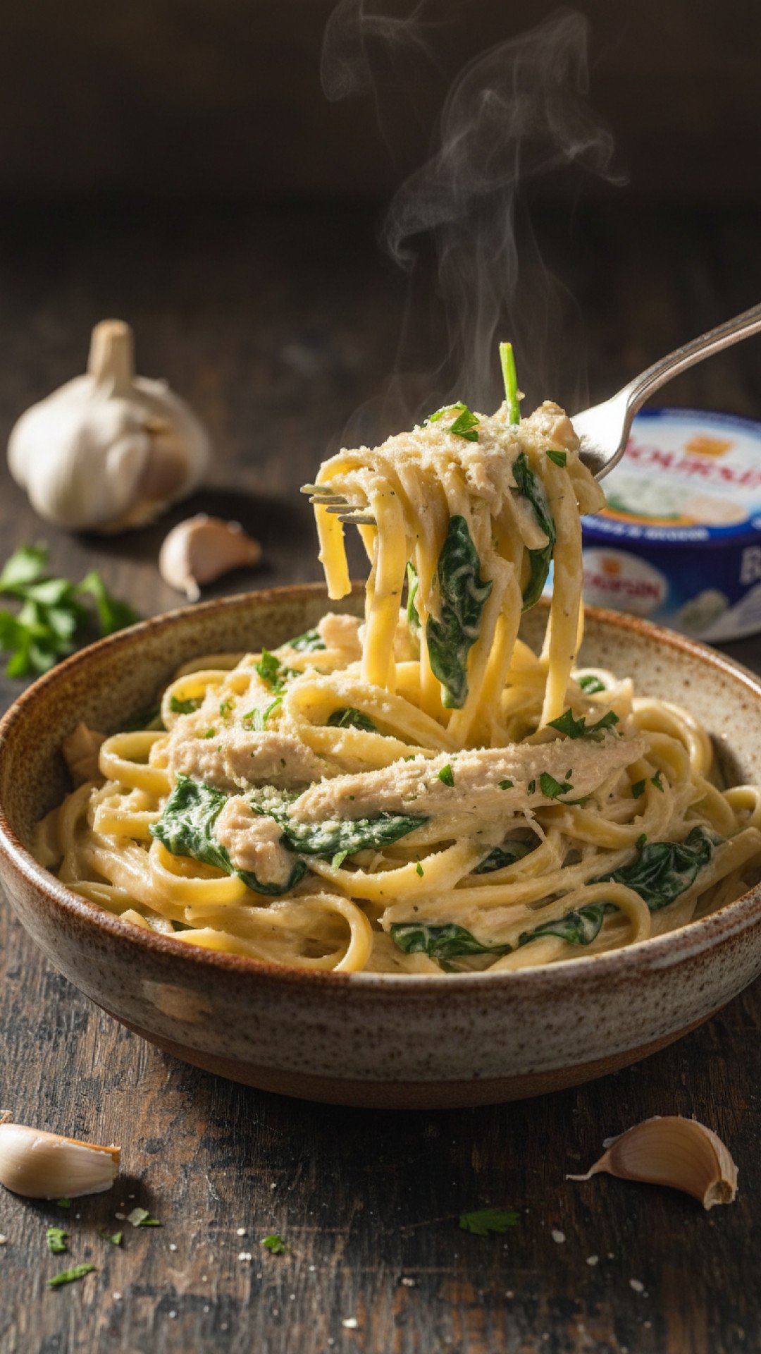 Creamy Boursin Chicken Pasta Preparation