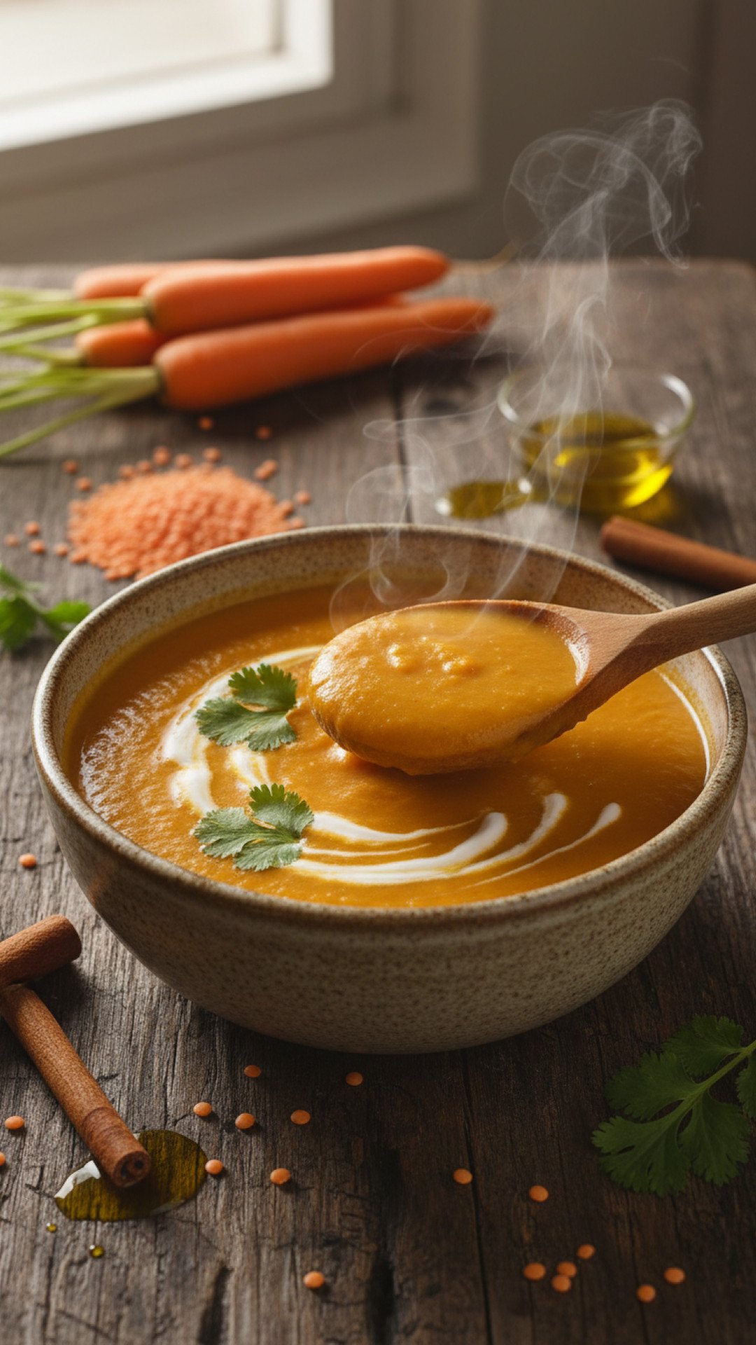 Creamy Carrot Lentil Soup Preparation
