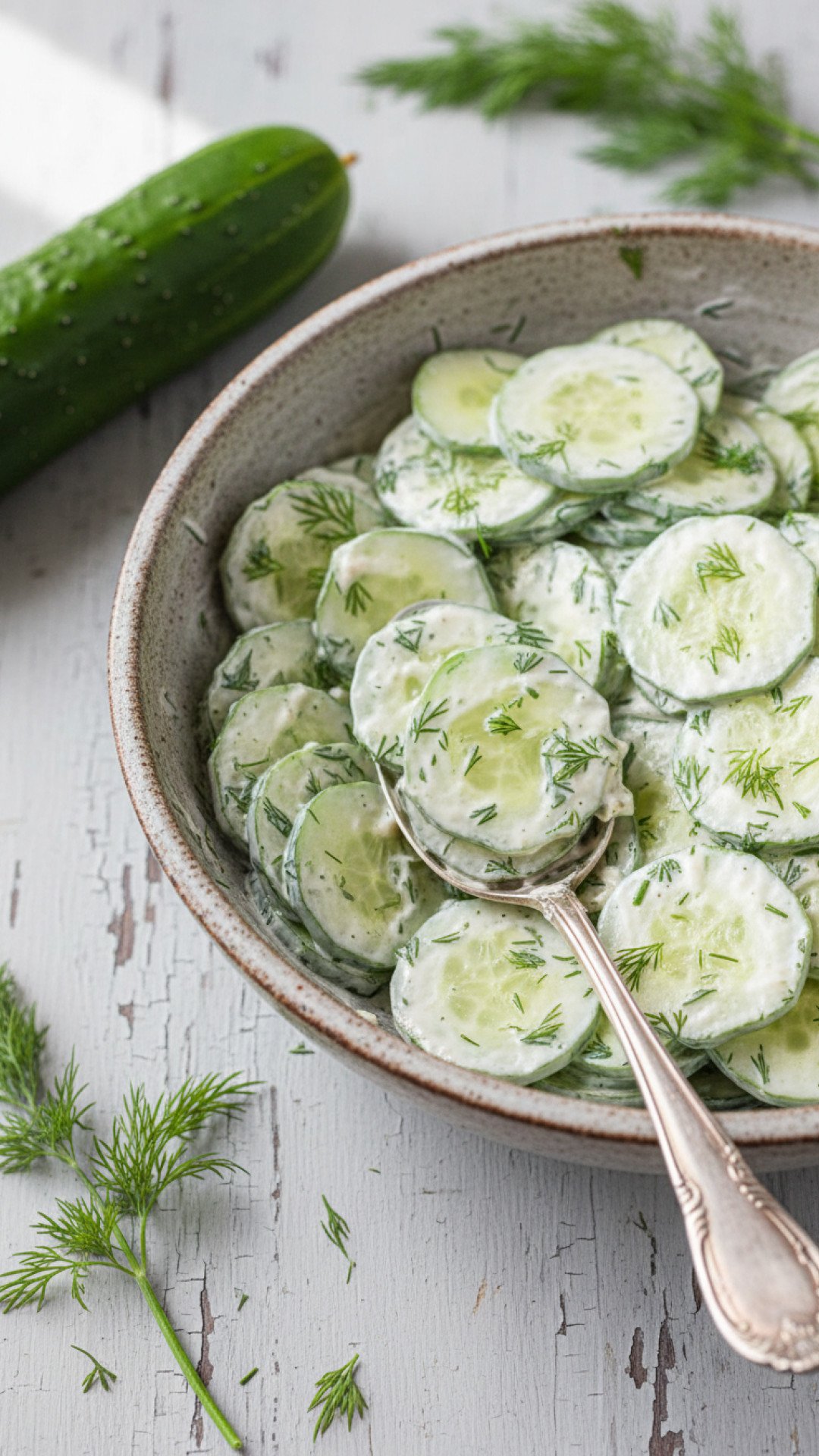 Creamy Cucumber Salad Recipe Preparation