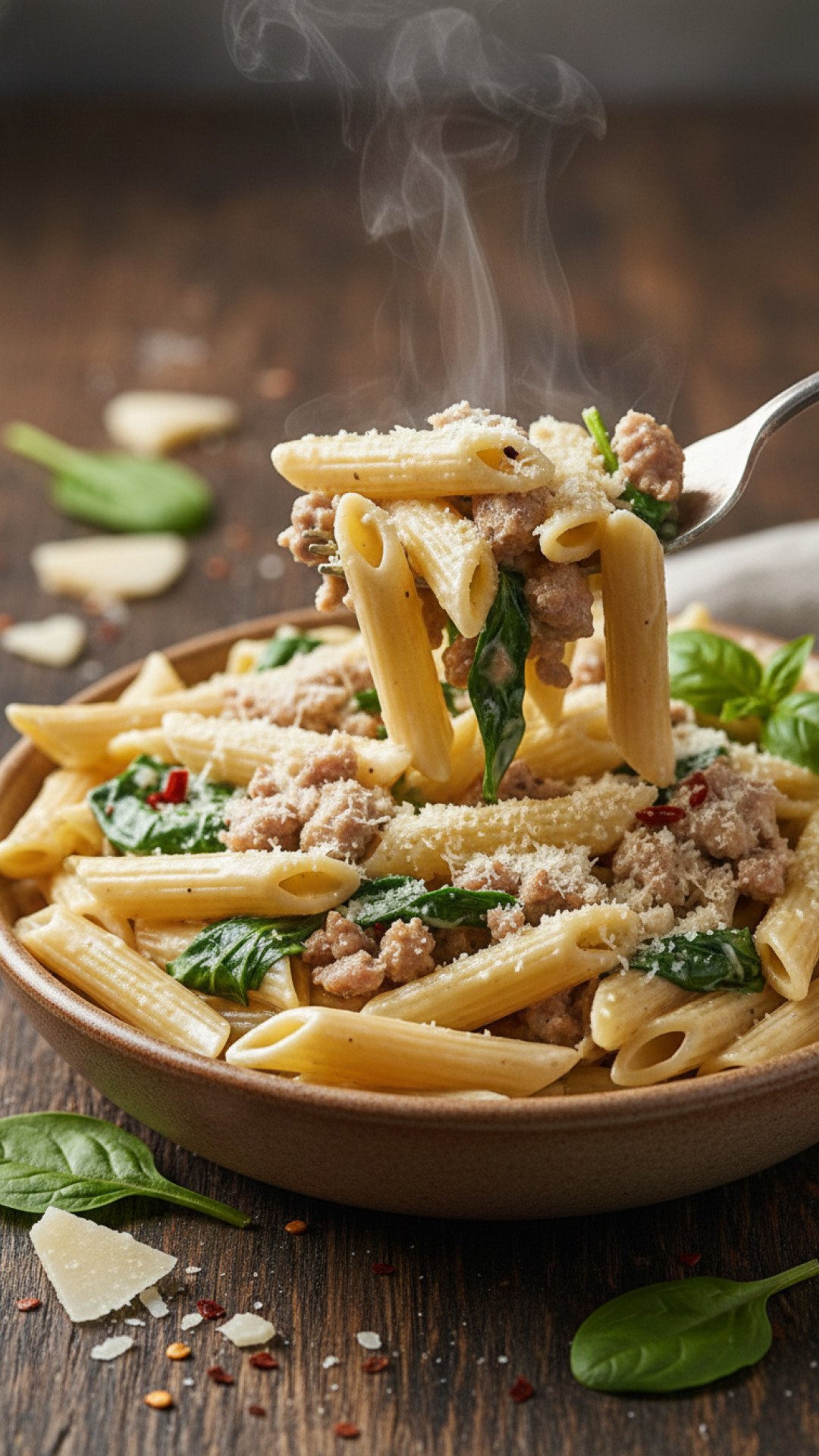 Creamy Italian Sausage Pasta Preparation