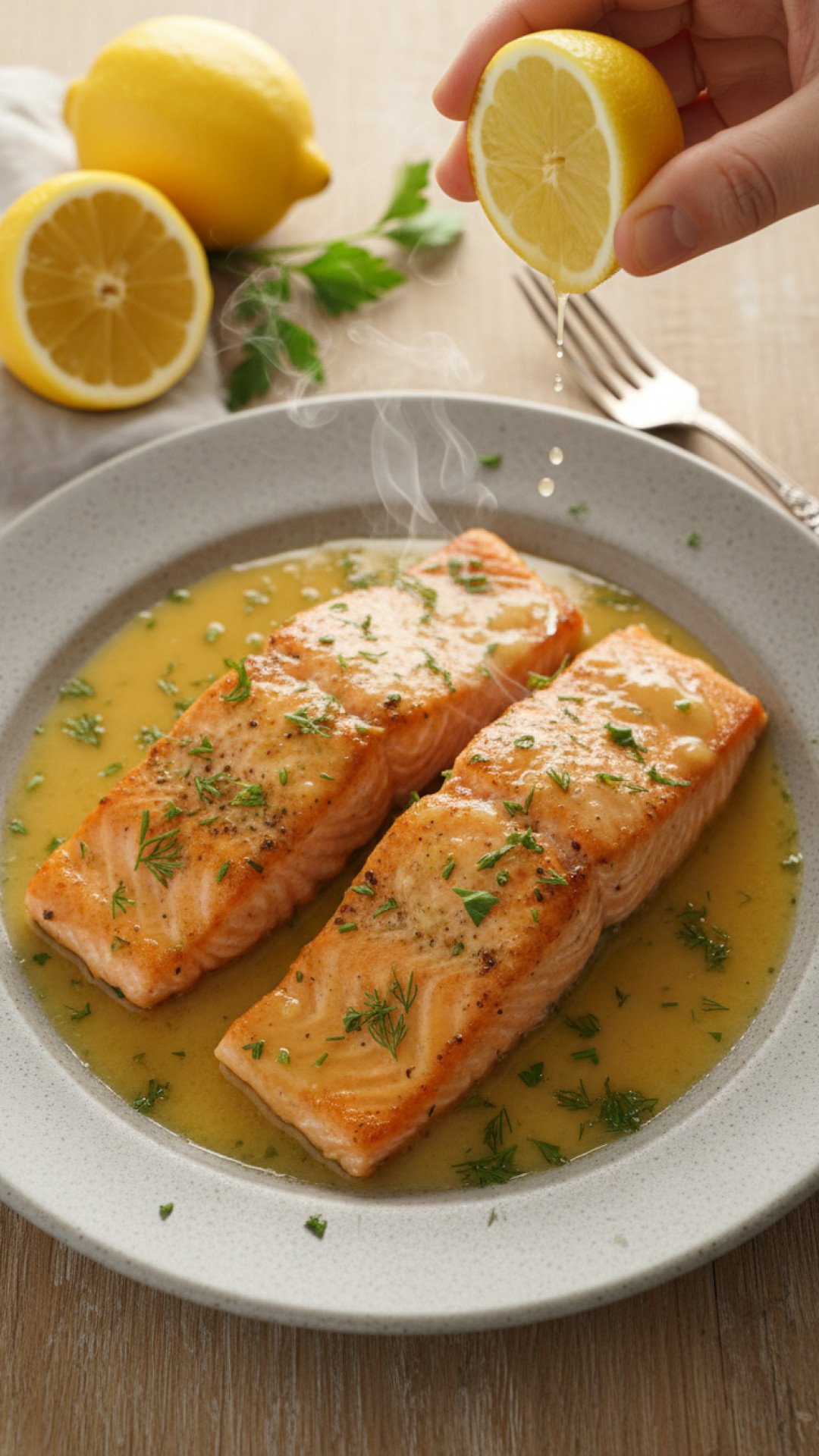 Creamy Lemon Herb Salmon Preparation