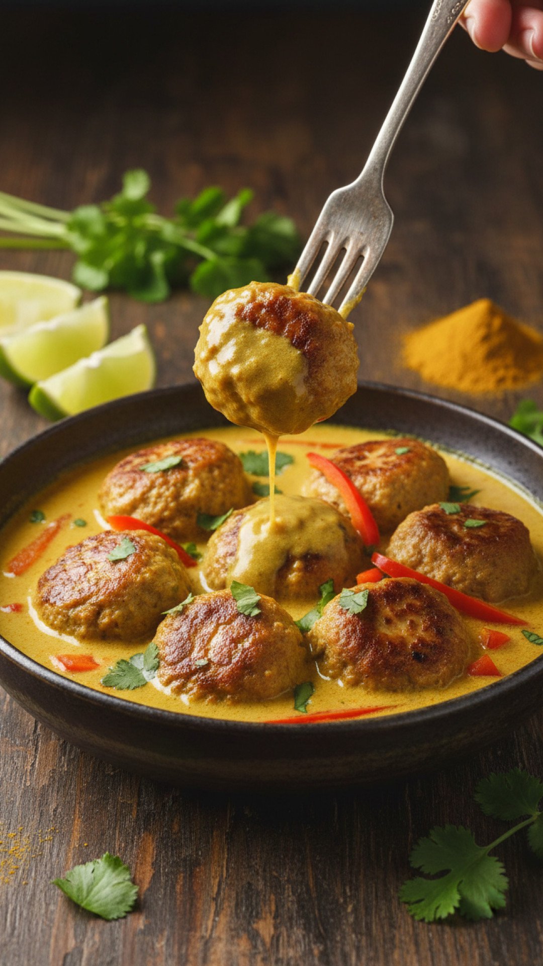Creamy Red Curry Meatballs Preparation