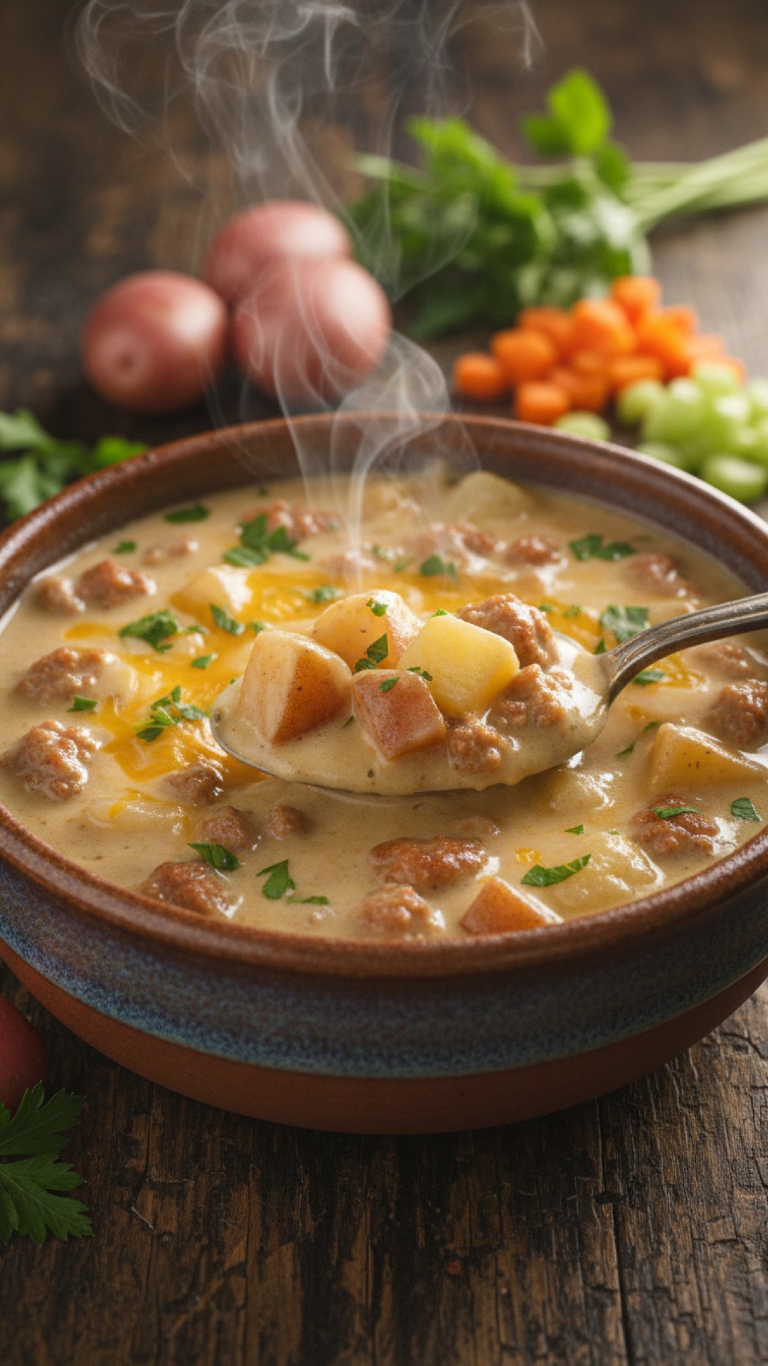 Creamy Sausage and Potato Soup Preparation