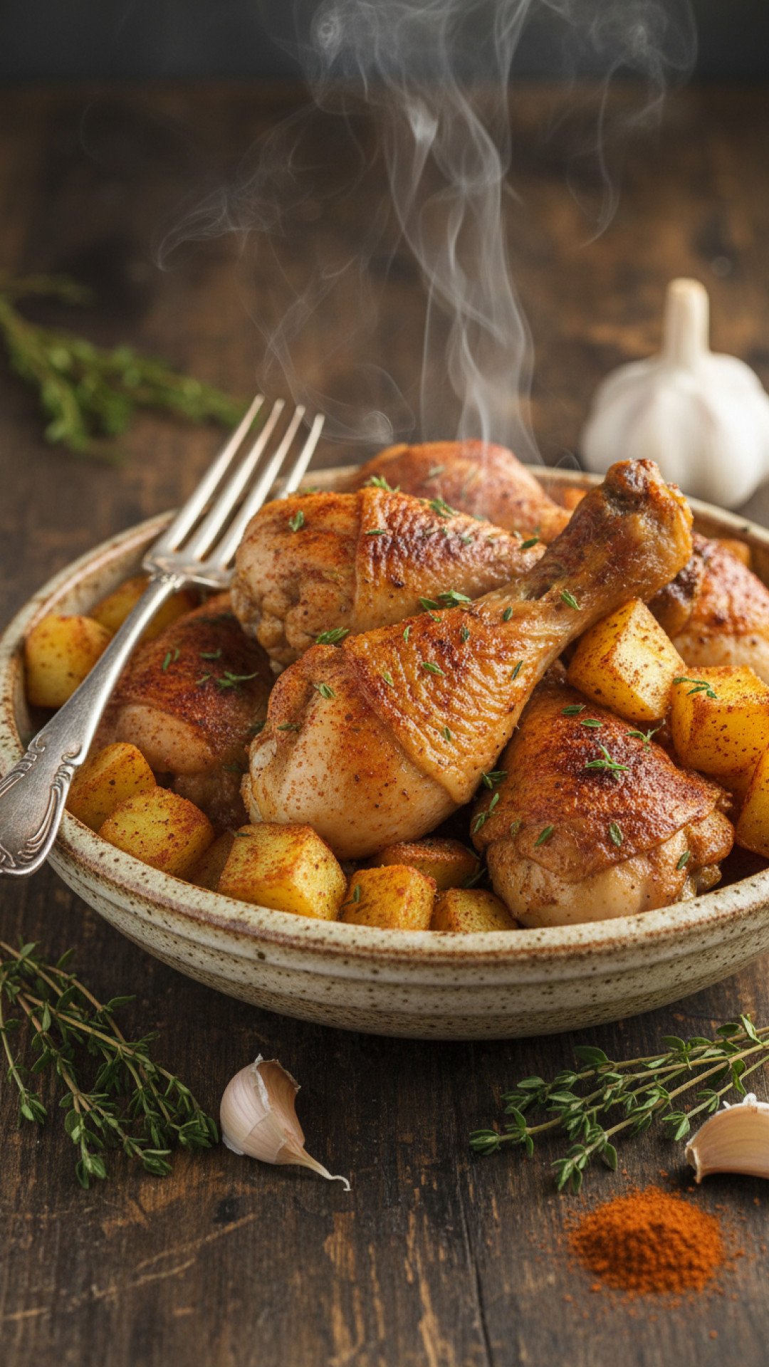 Crispy Air Fryer Chicken and Potatoes Preparation