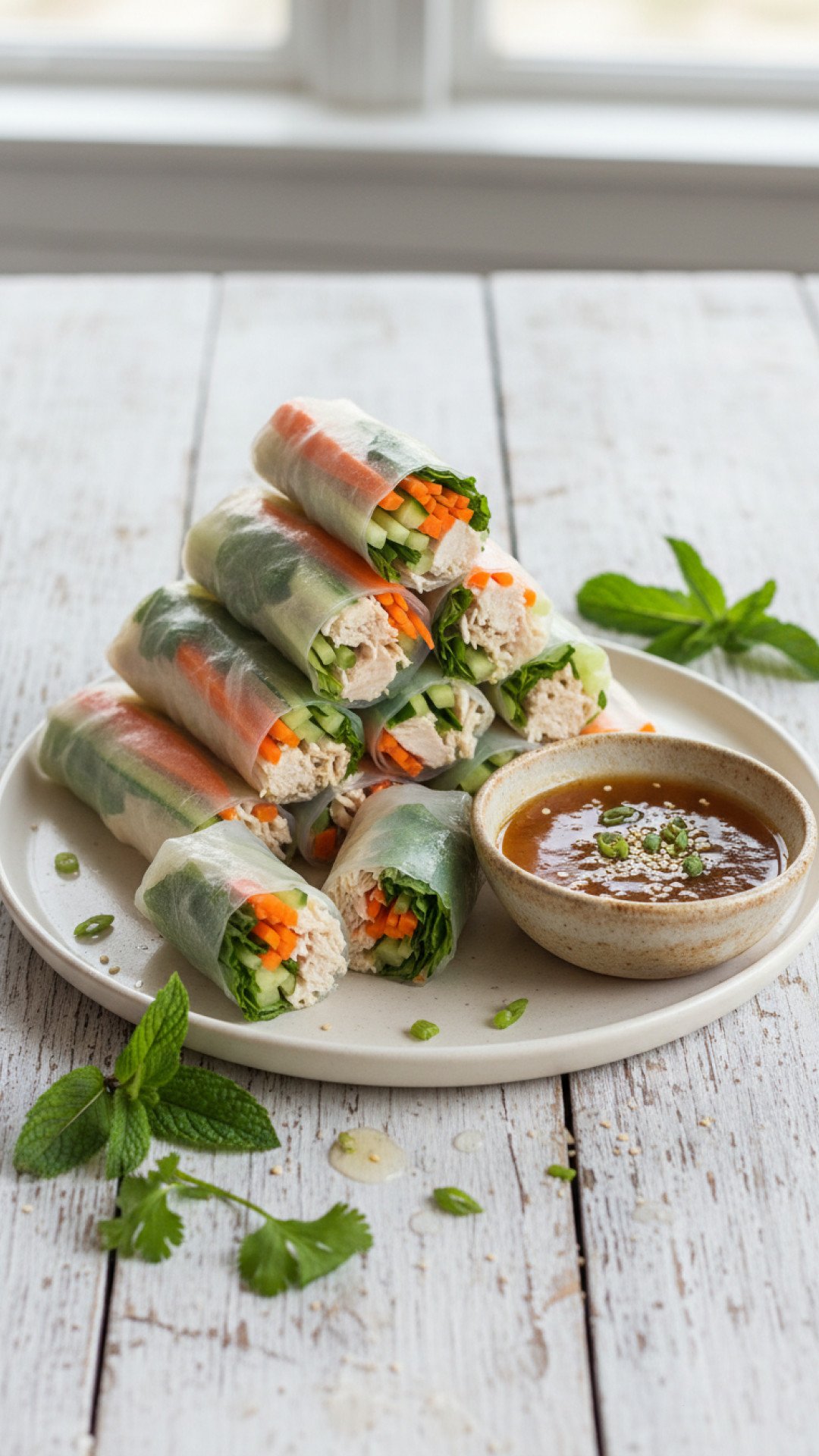 Crispy Homemade Chicken Spring Rolls Preparation