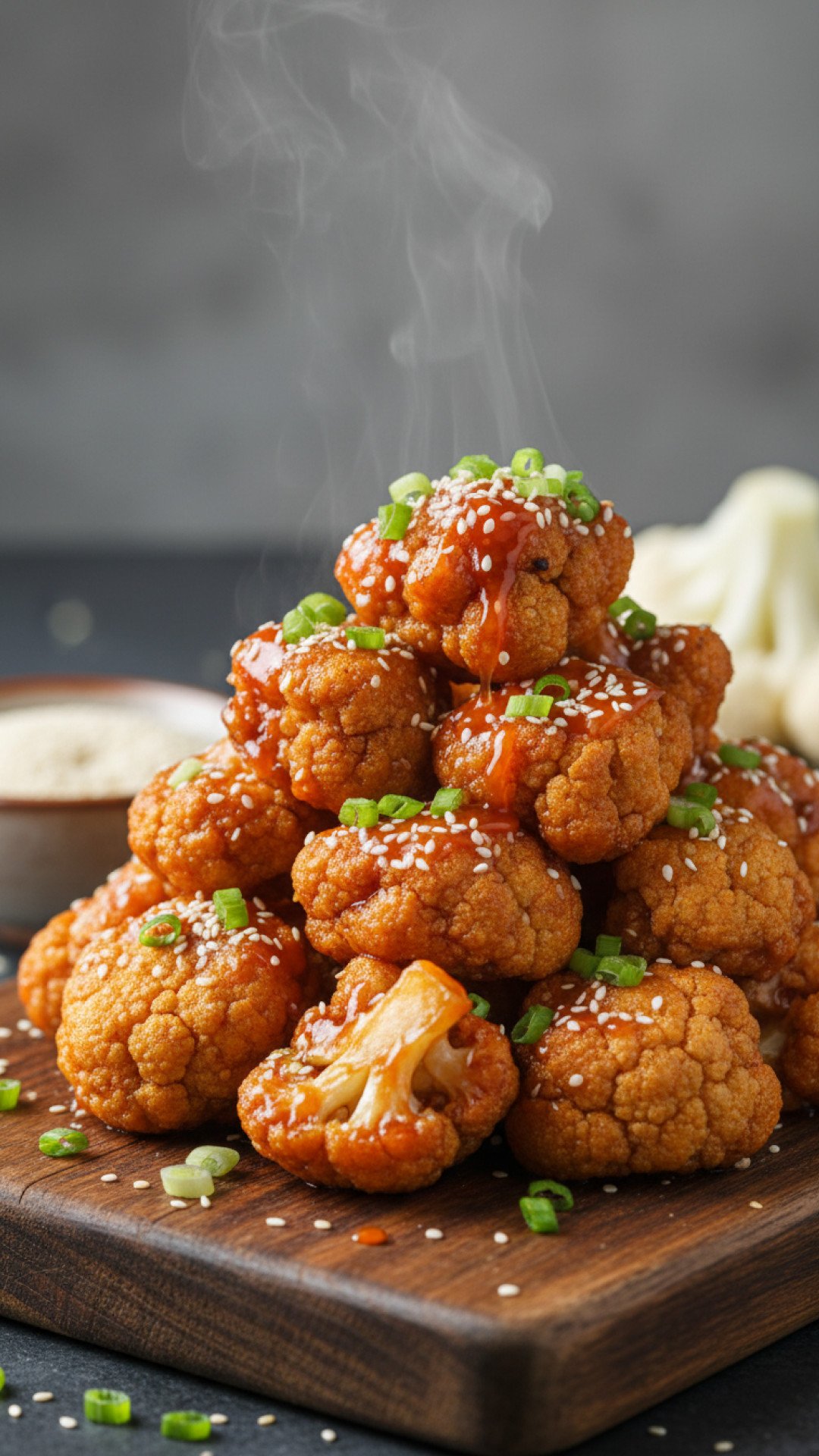 Crispy Sweet Sour Cauliflower Preparation