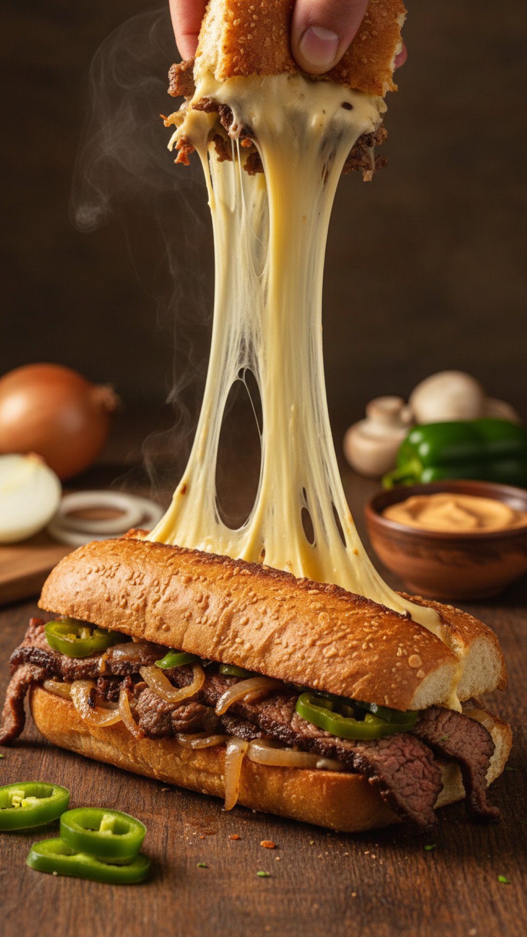 Crockpot Philly Cheesesteak Preparation