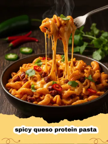 The Best Creamy and Zesty Spicy Queso Protein Pasta