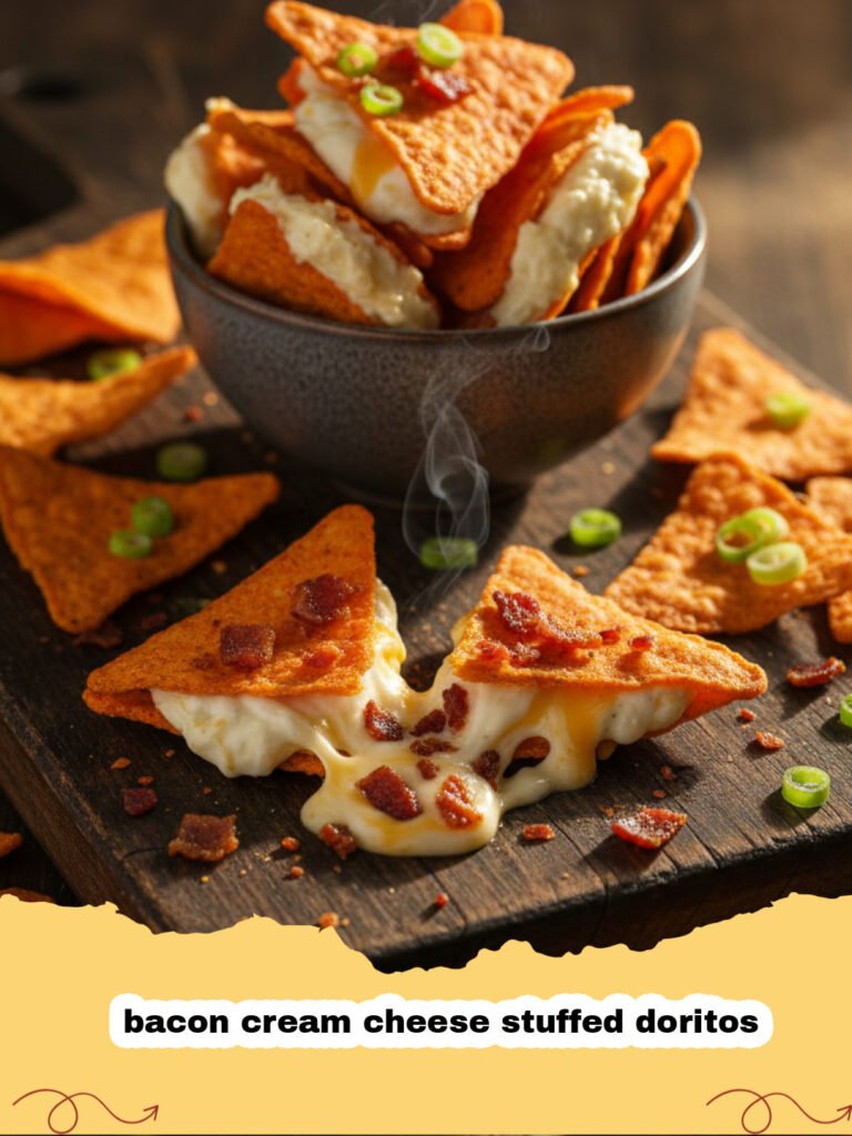 A tray of bacon cream cheese stuffed doritos arranged beautifully for a party.