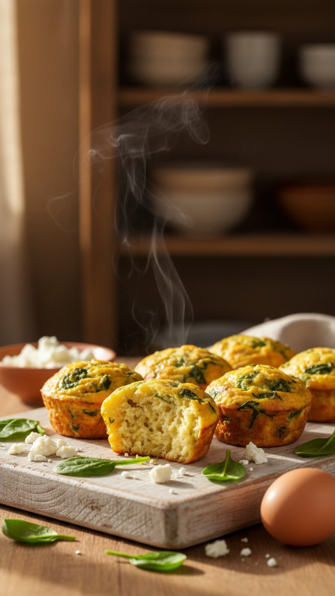 Egg Muffins with Spinach and Feta Preparation