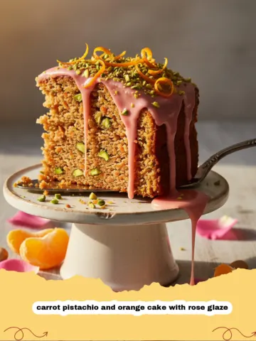 The Most Elegant Carrot Pistachio and Orange Cake with Rose Glaze