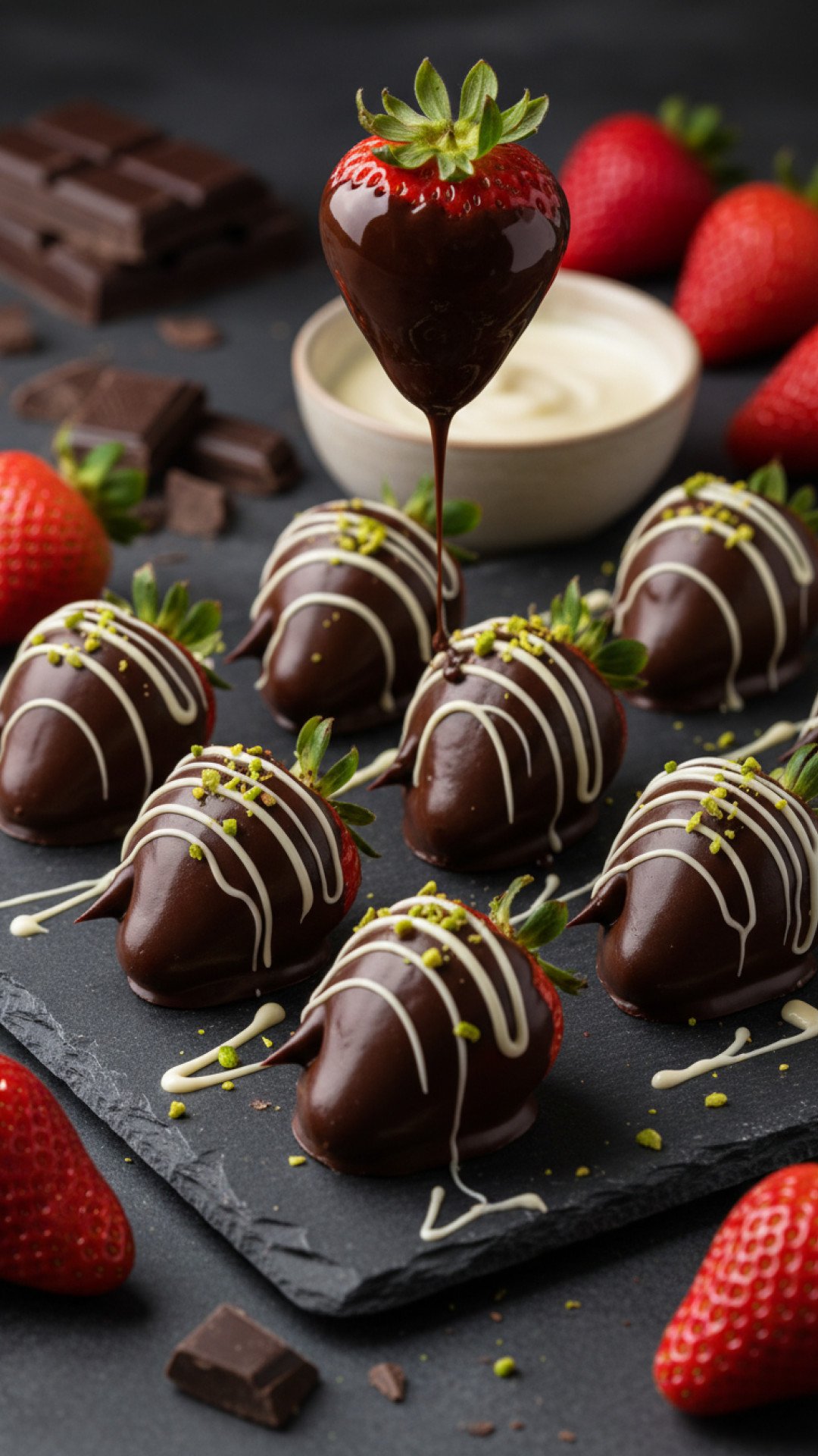 Fang Chocolate Dipped Strawberries Preparation