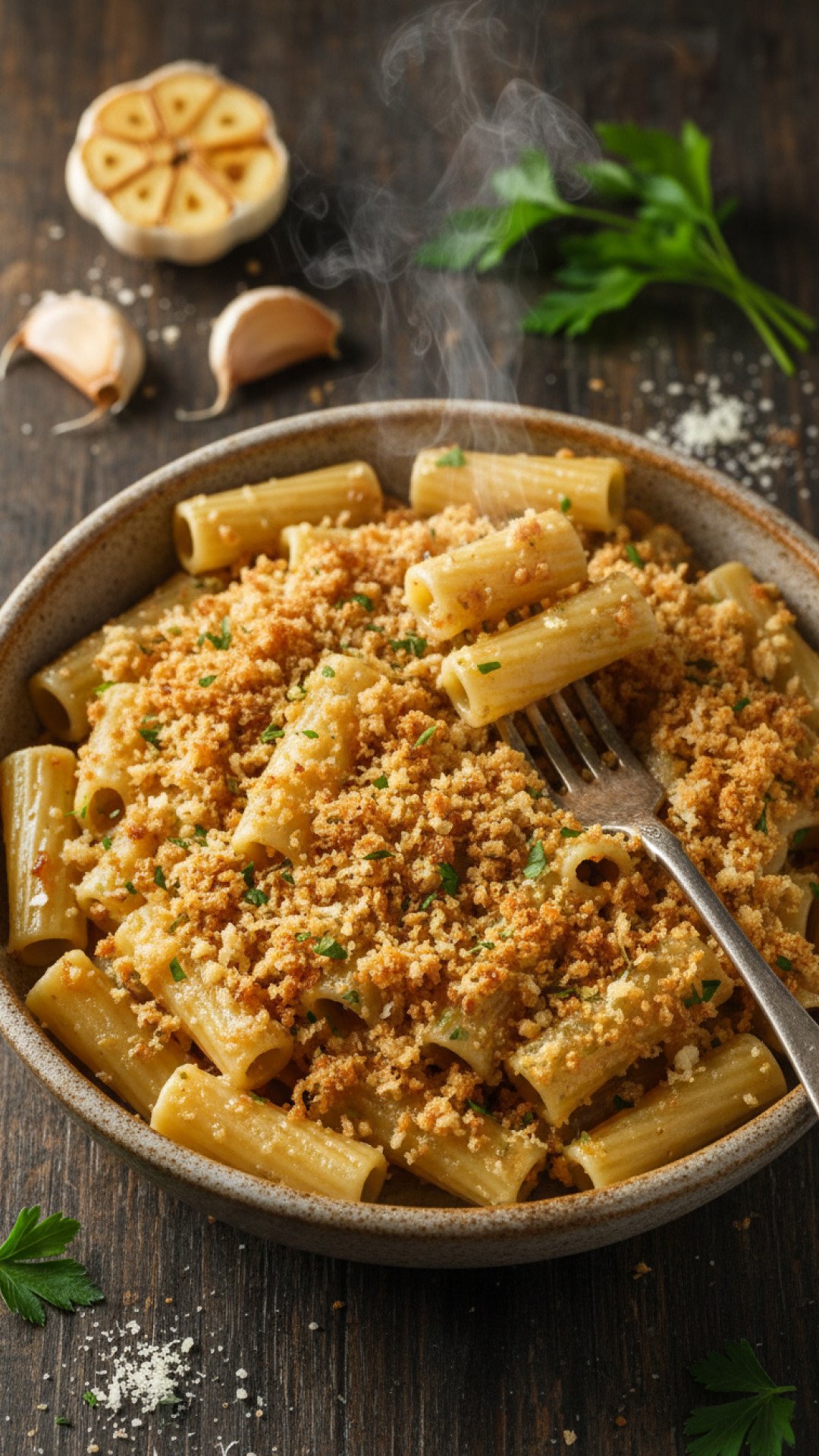 Garlic Bread Pasta Preparation
