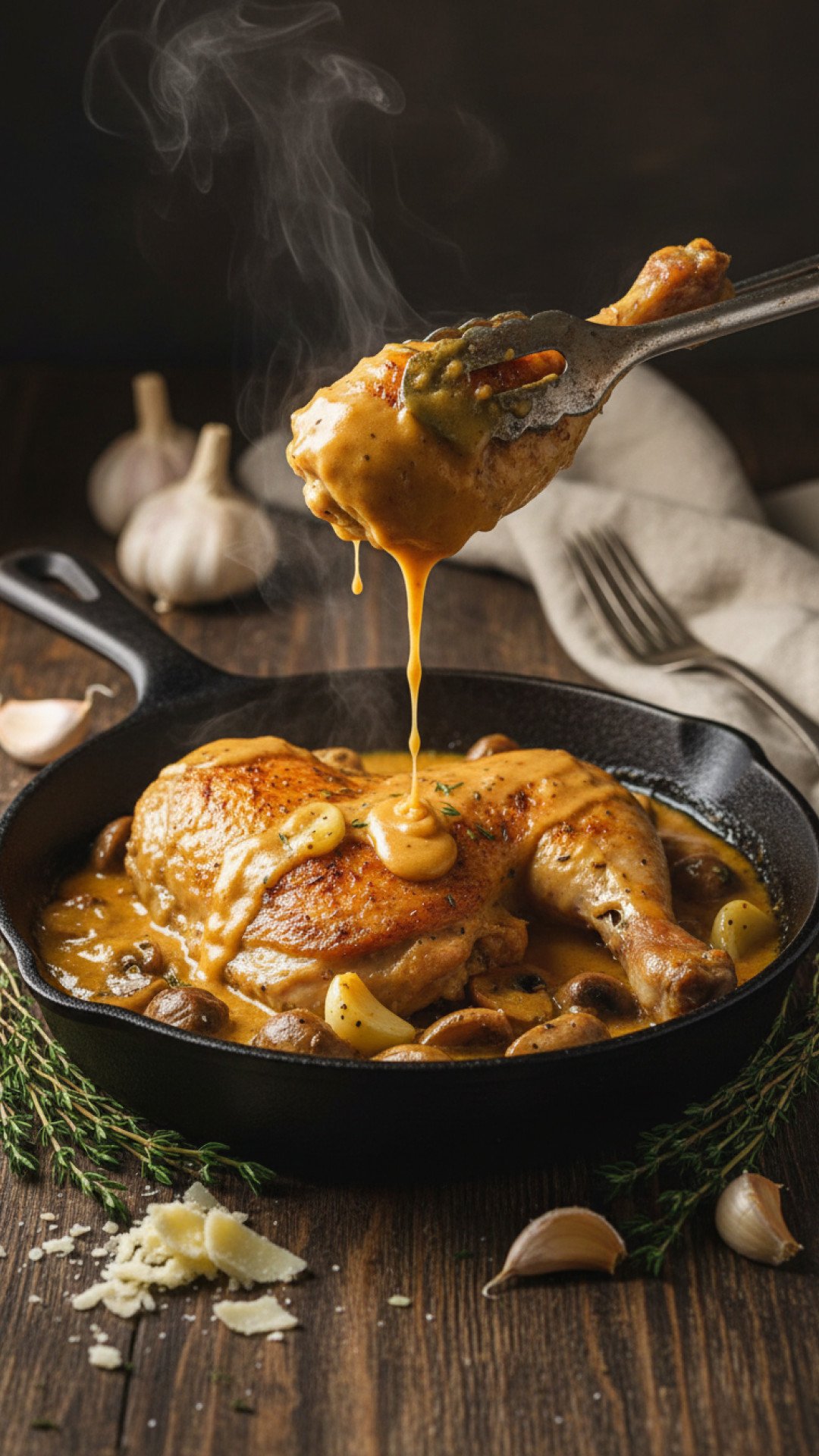 Garlic Chicken with Asiago Gravy Preparation
