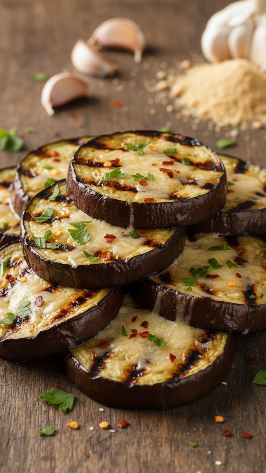 Garlic Parmesan Grilled Eggplant Preparation