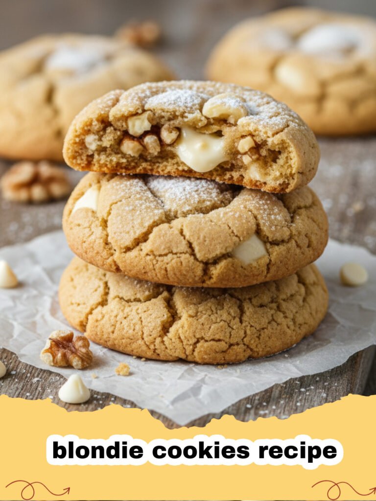 blondie cookies recipe - Batch of golden chewy blondie cookies on a wire rack