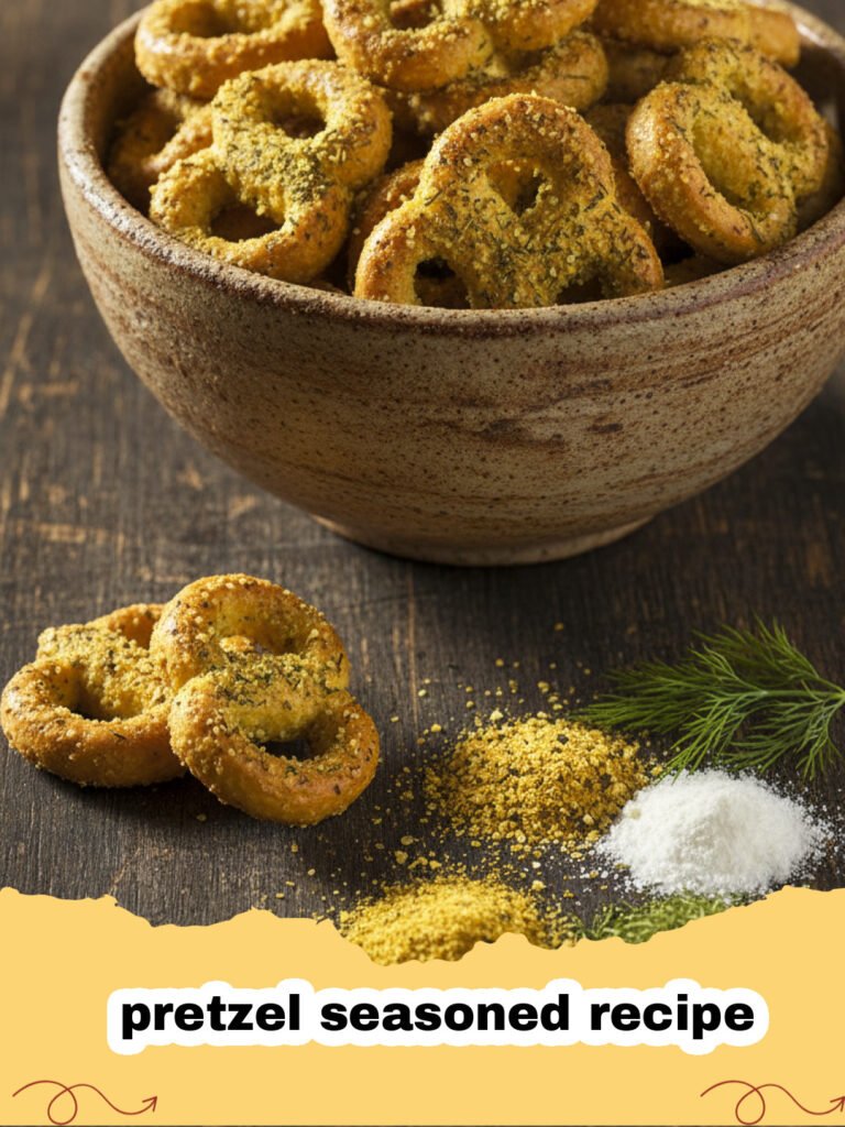 pretzel seasoned recipe - A bowl of crunchy seasoned pretzels with garlic and herbs