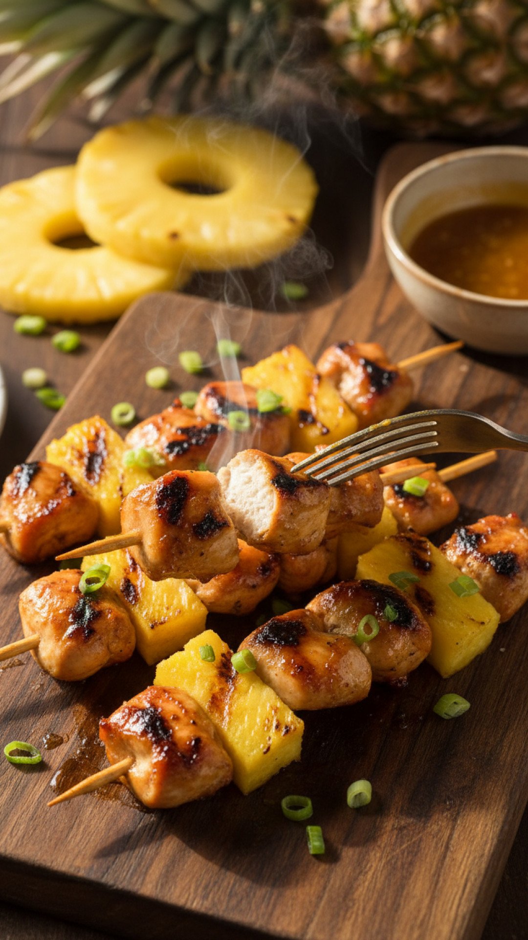 Grilled Aloha Chicken and Pineapple Preparation