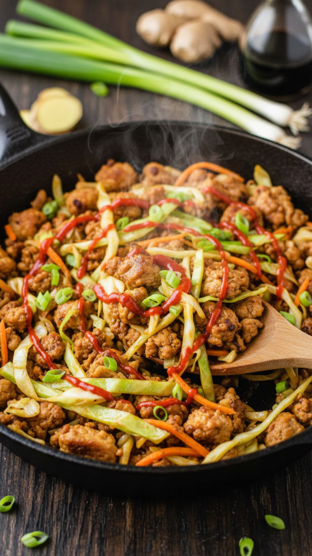 Ground Turkey and Cabbage Skillet Preparation
