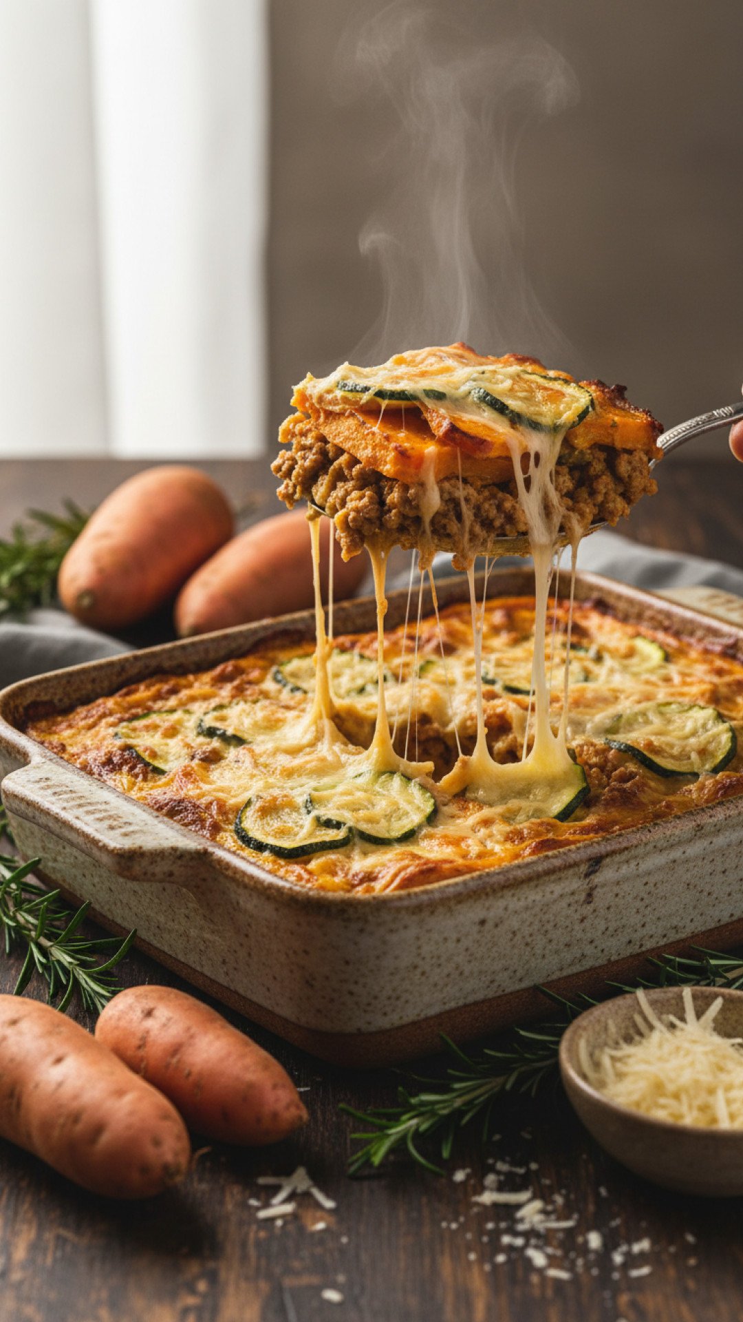 Ground Turkey Sweet Potato Bake Preparation