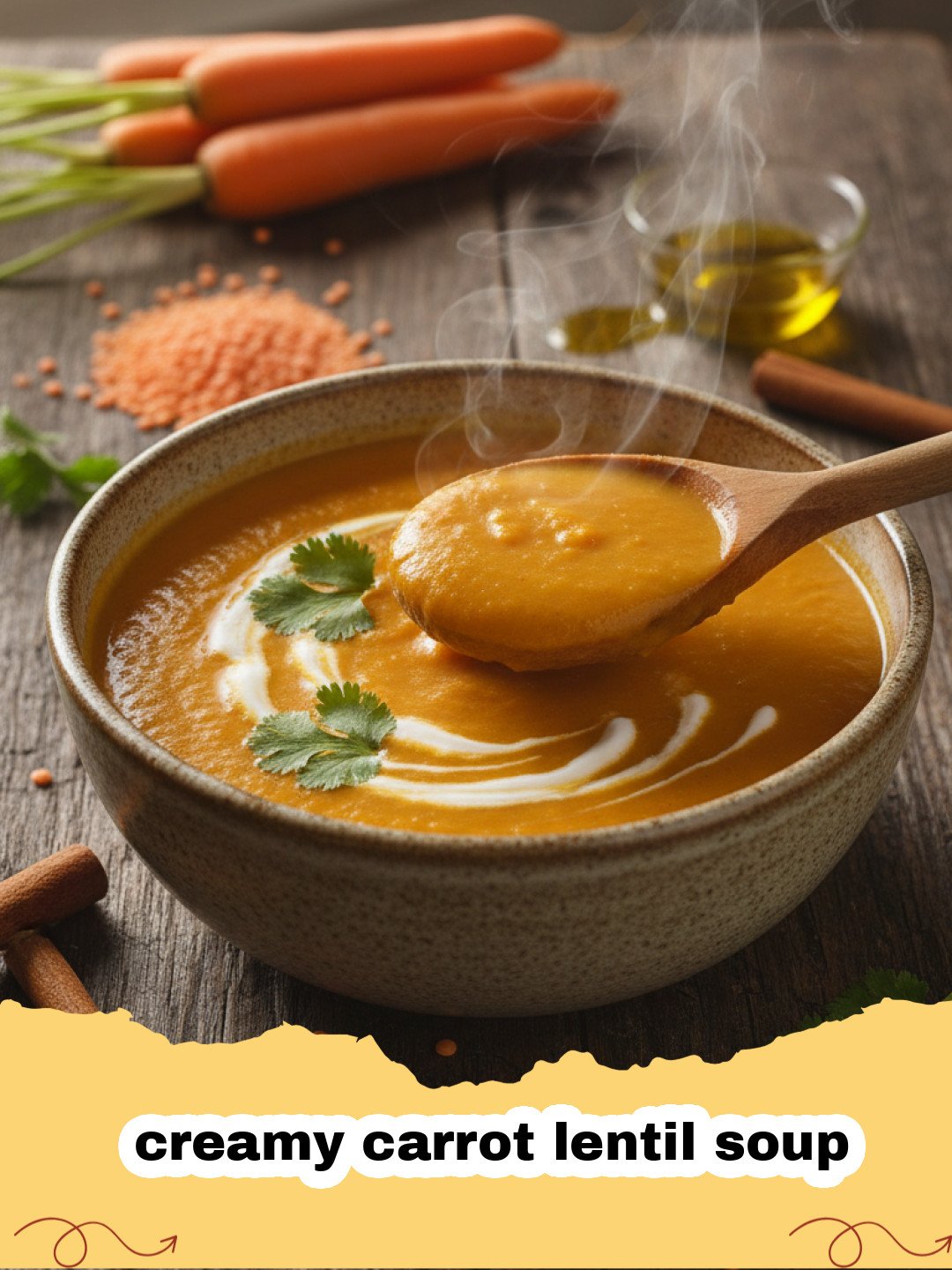 Creamy Carrot Lentil Soup