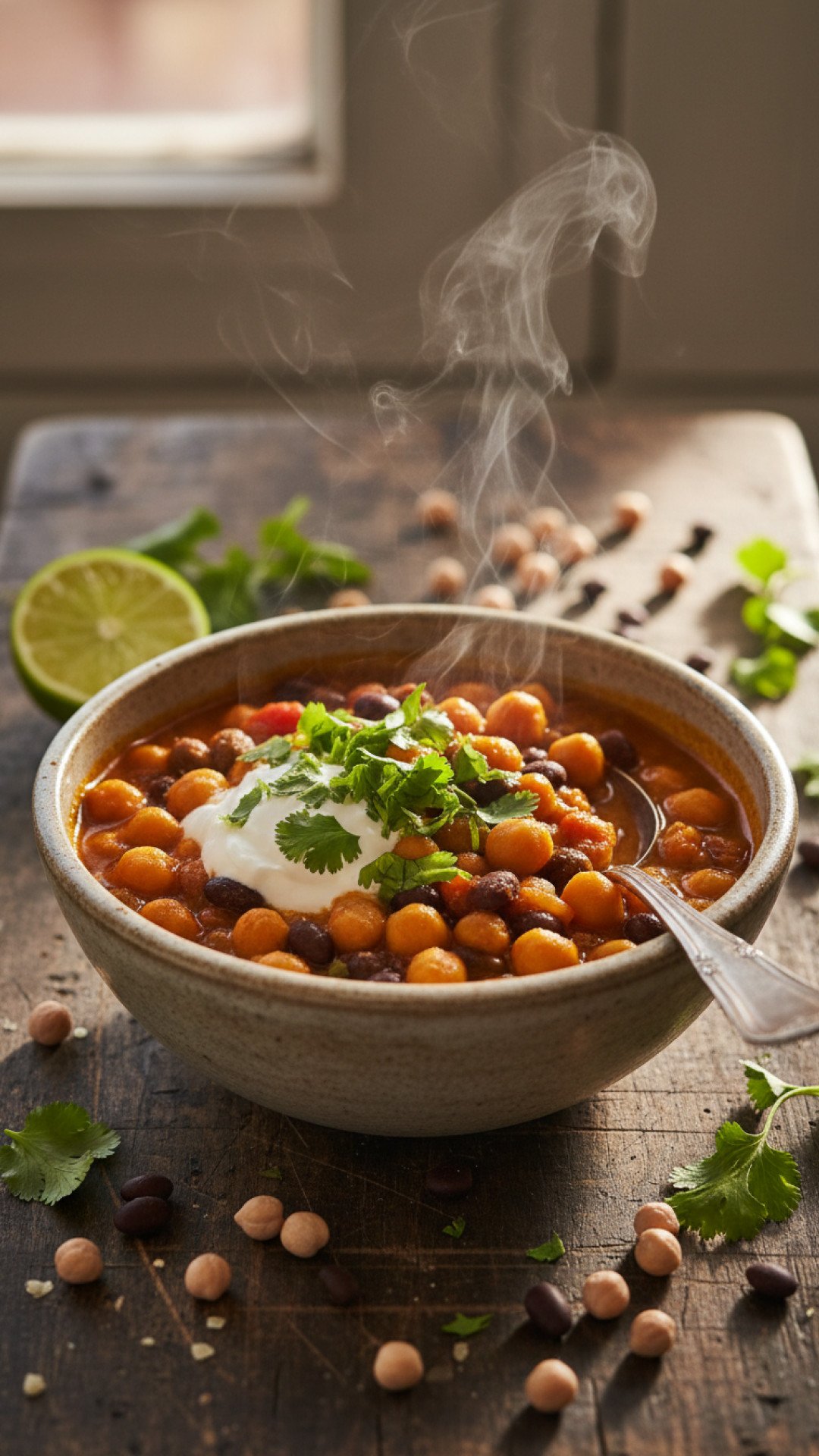 Hearty Pumpkin Chickpea Chili Preparation