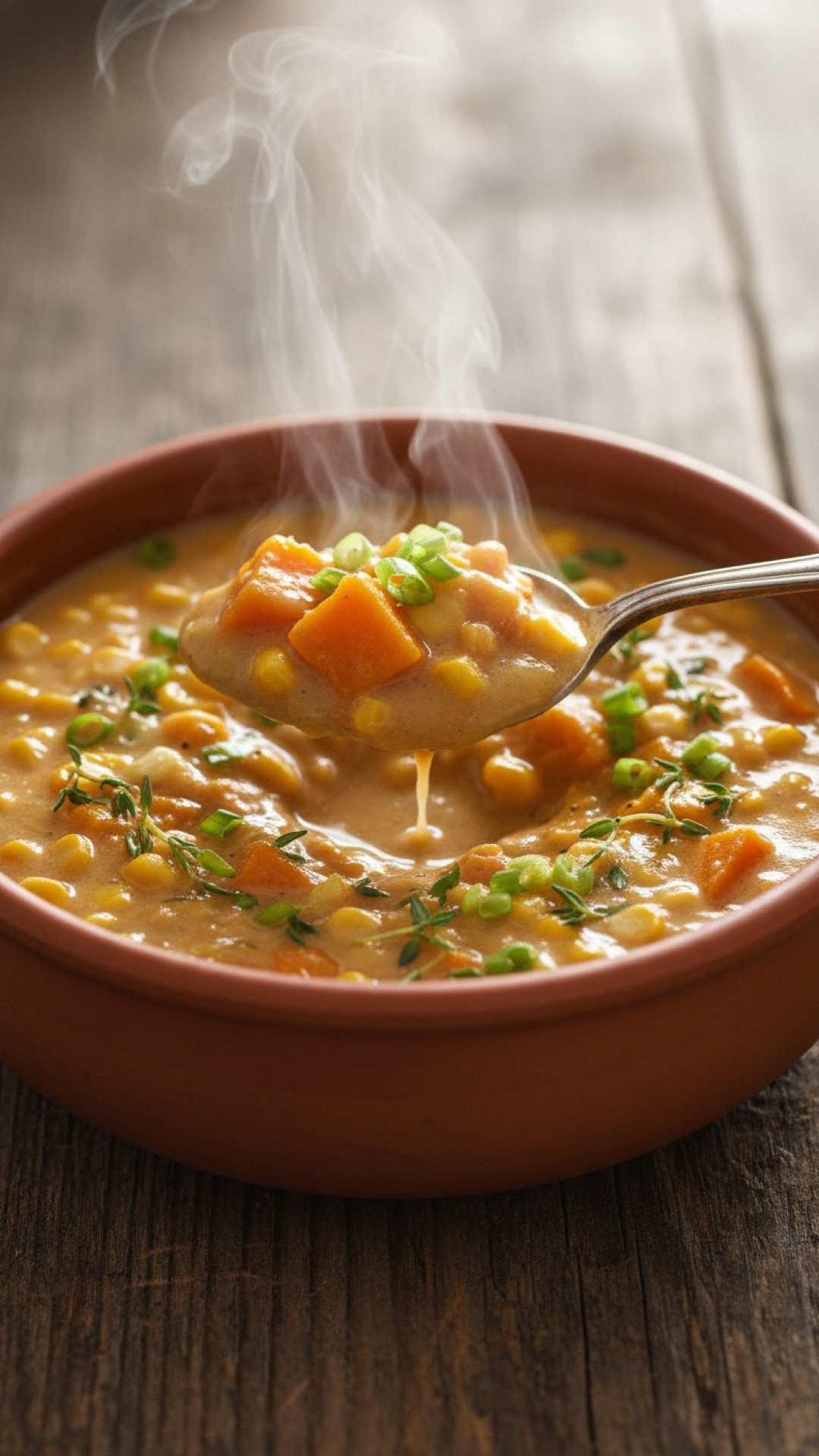 Hearty Sweet Potato and Corn Chowder Preparation
