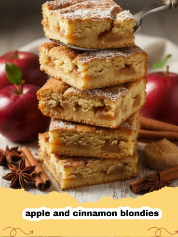 Soft and Chewy Apple and Cinnamon Blondies Recipe