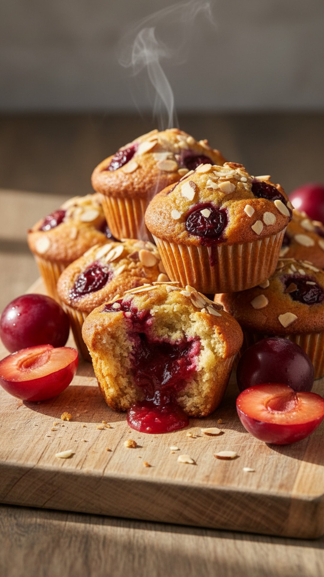 Homemade Cherry Plum Muffins Preparation