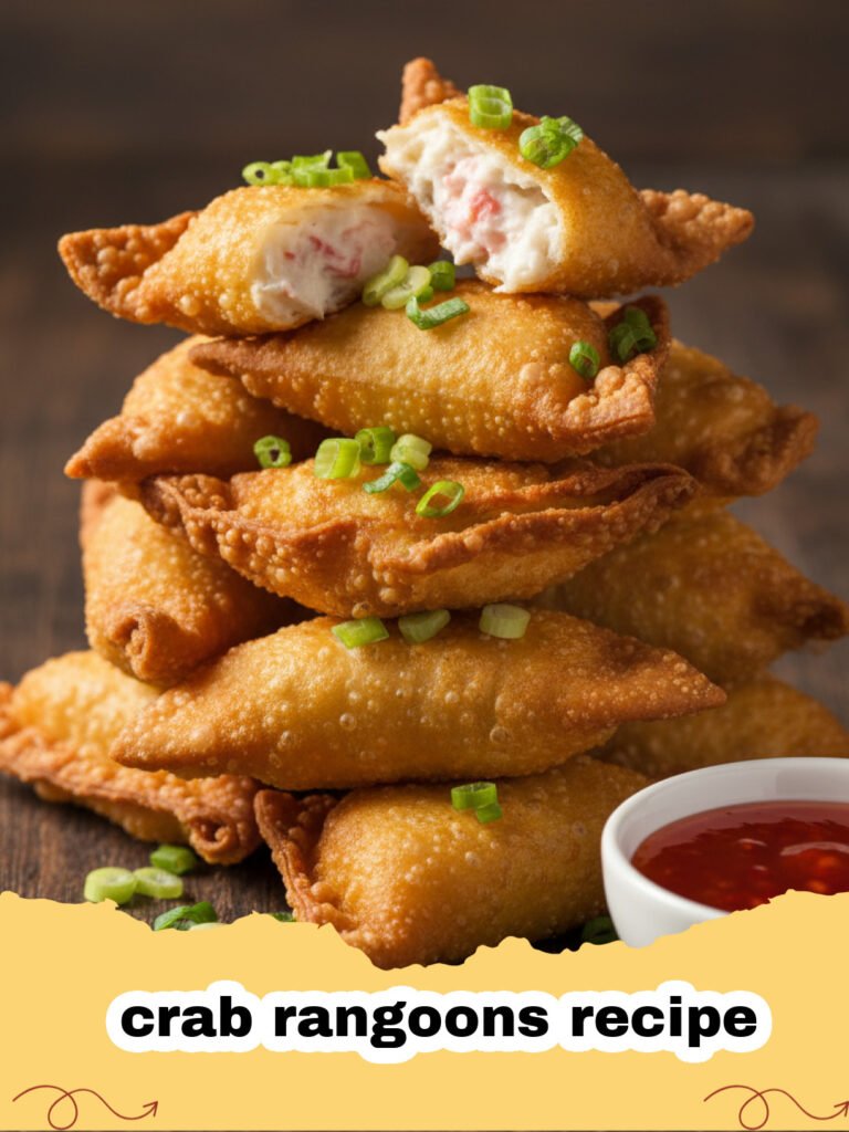crab rangoons recipe - A plate of golden brown, star-shaped crispy crab rangoons with sweet and sour sauce.
