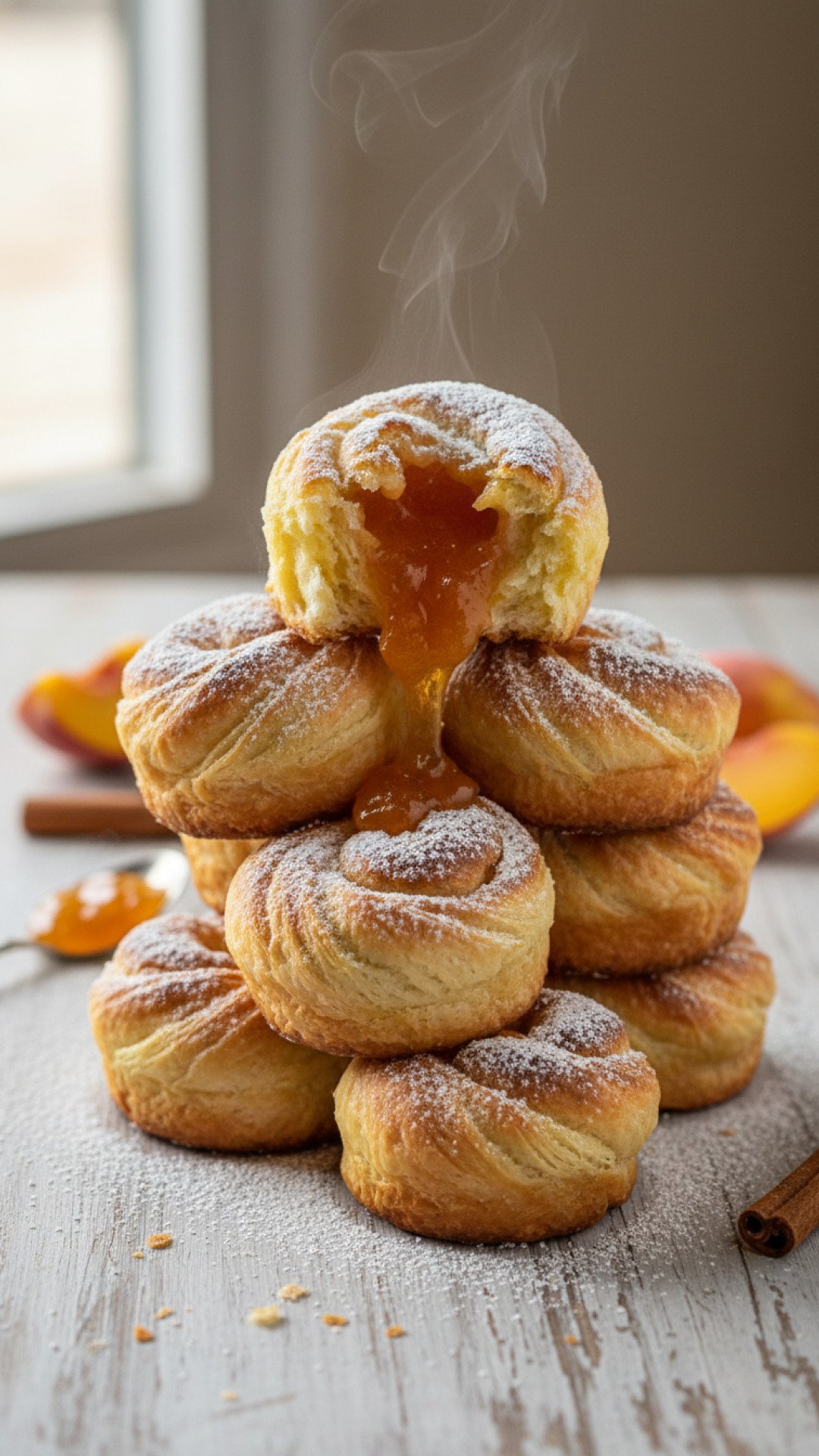 Homemade Peach Pie Cruffins Preparation