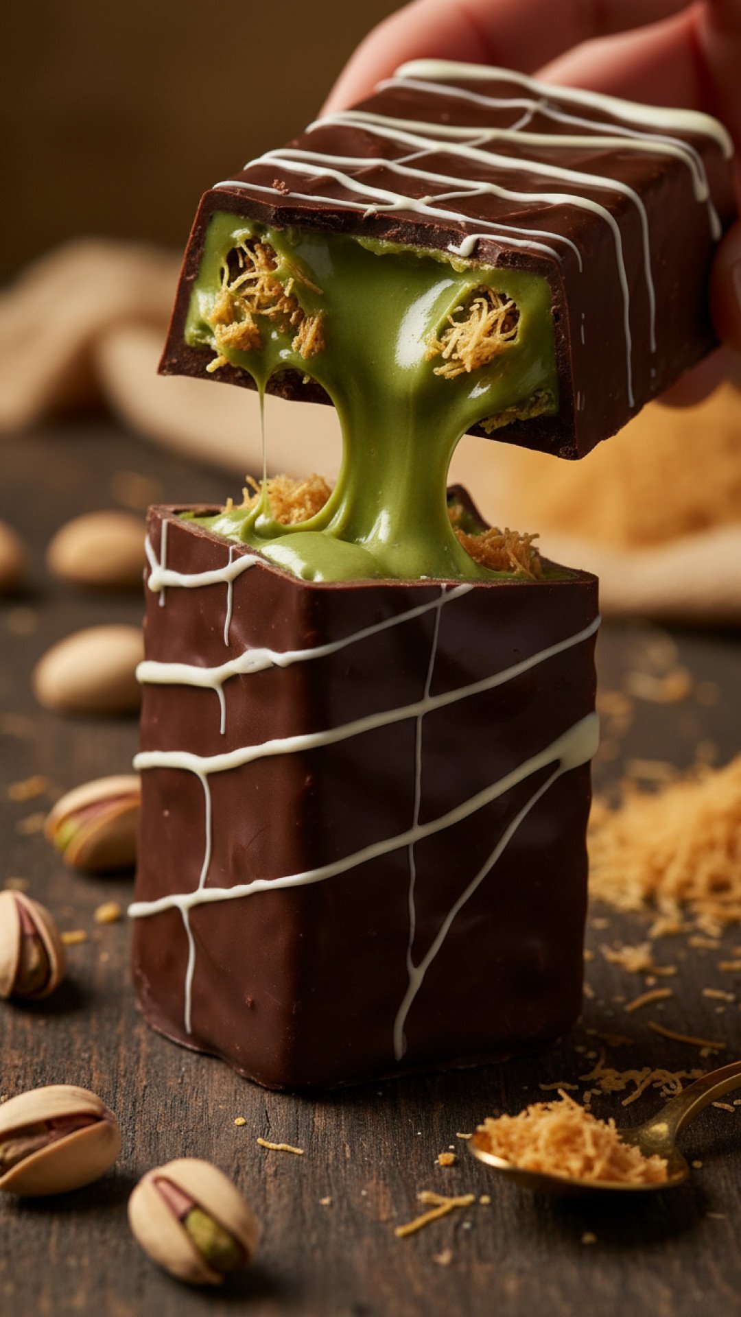 Homemade Viral Dubai Chocolate Bar Preparation