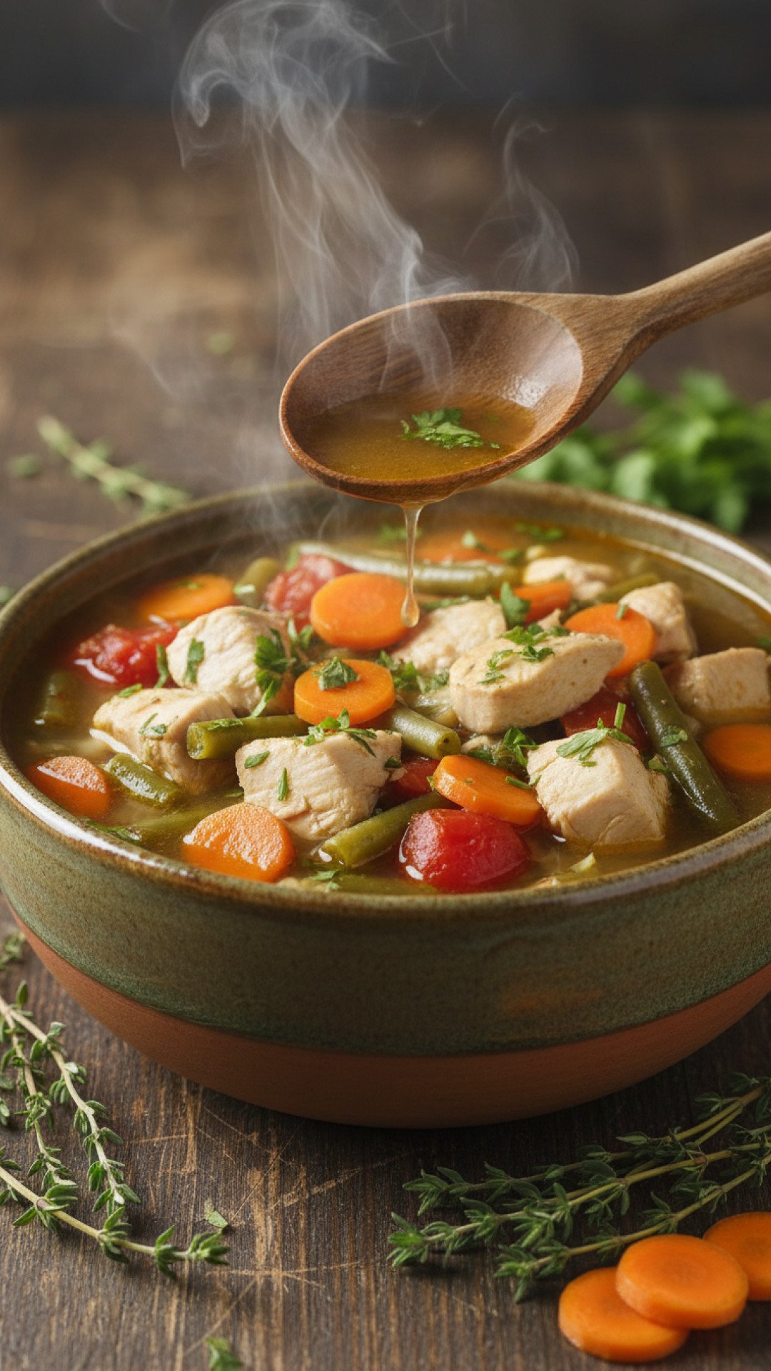 Instant Pot Chicken Vegetable Soup Preparation