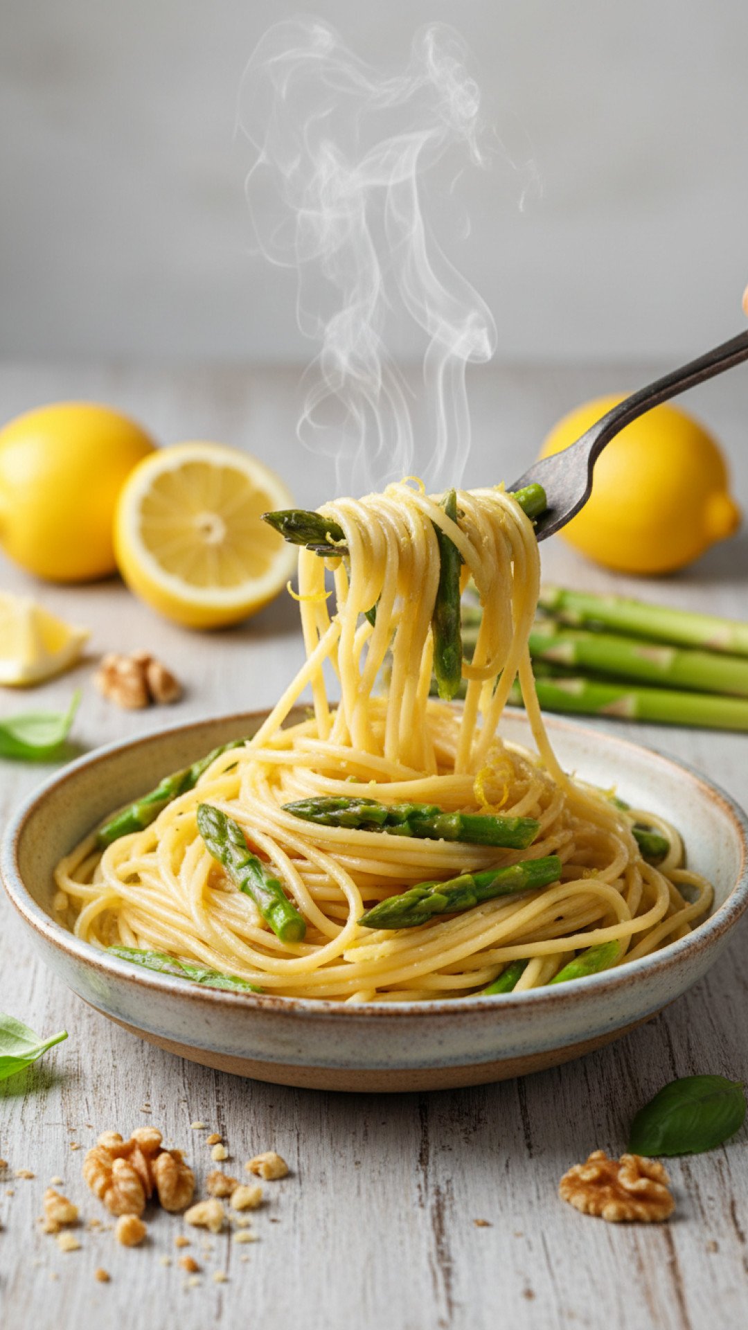 Lemon Asparagus Pasta Preparation