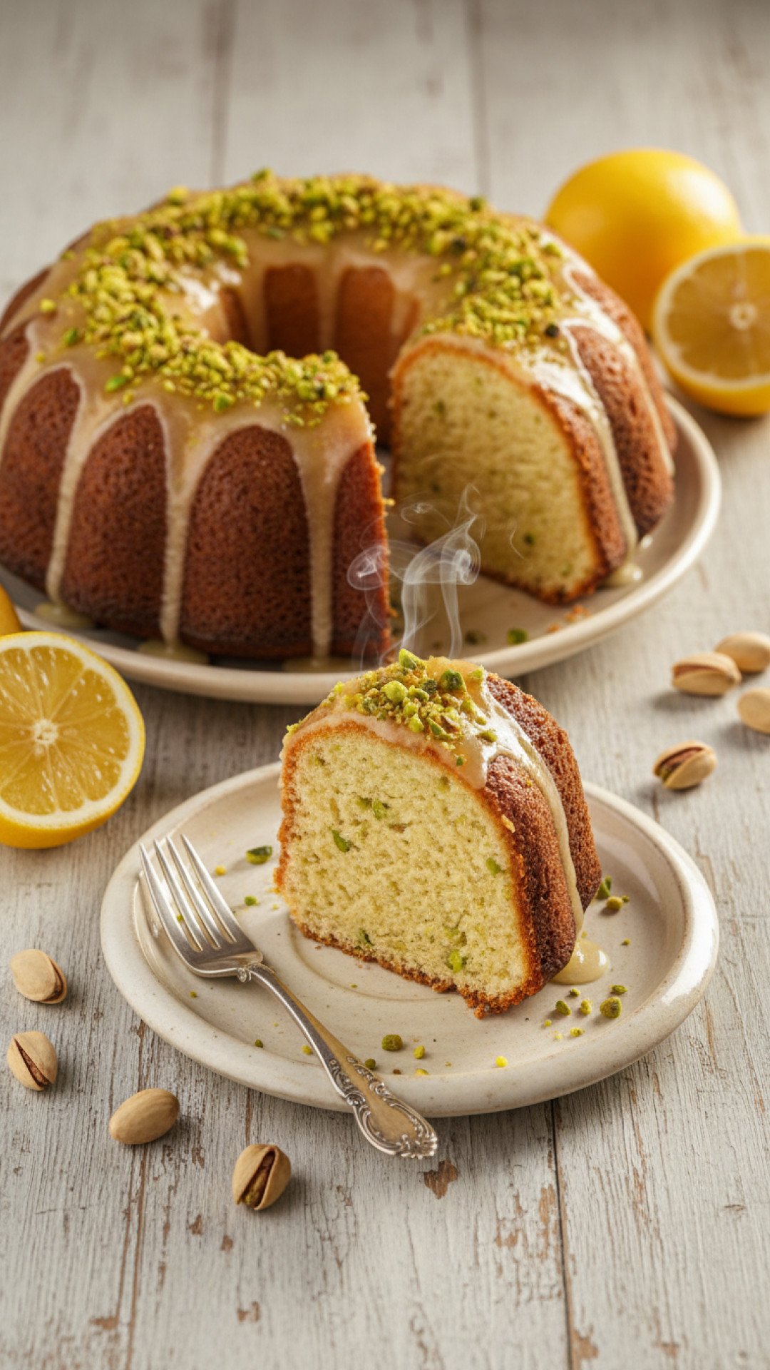 Lemon Pistachio Yogurt Cake Preparation