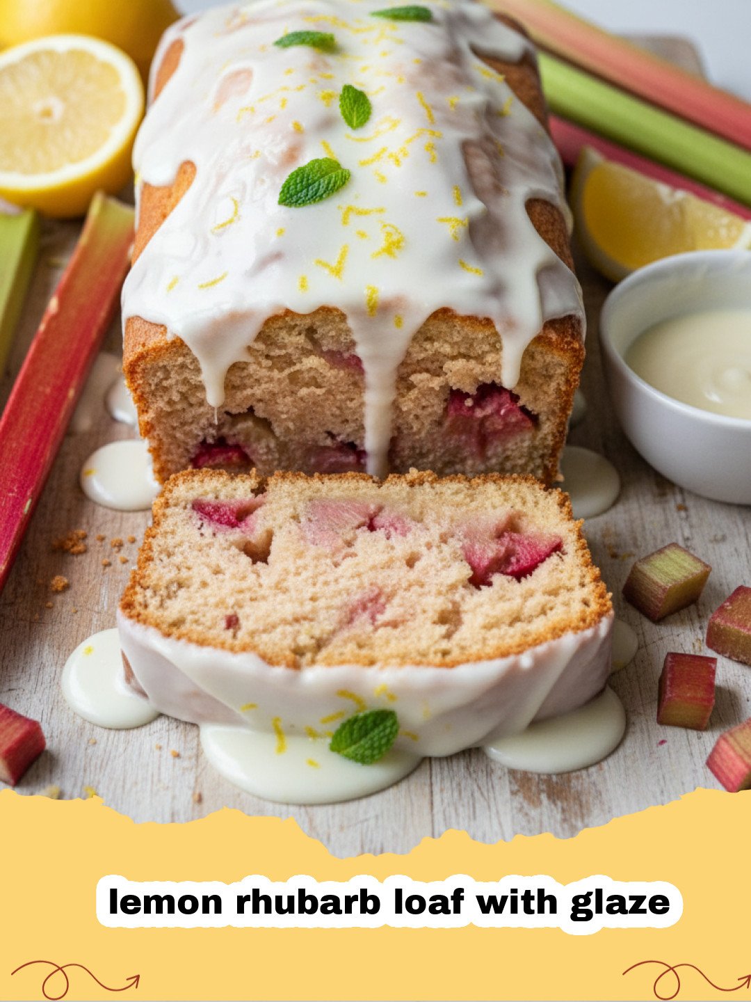 Lemon Rhubarb Loaf with Glaze: A Zesty Spring Favorite